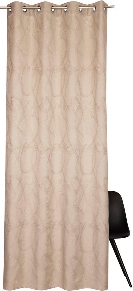 Vorhang Wavy, Esprit, Ösen (1 St), blickdicht, HxB: 245x140, mit  eingewebtem Ornamentenmotiv