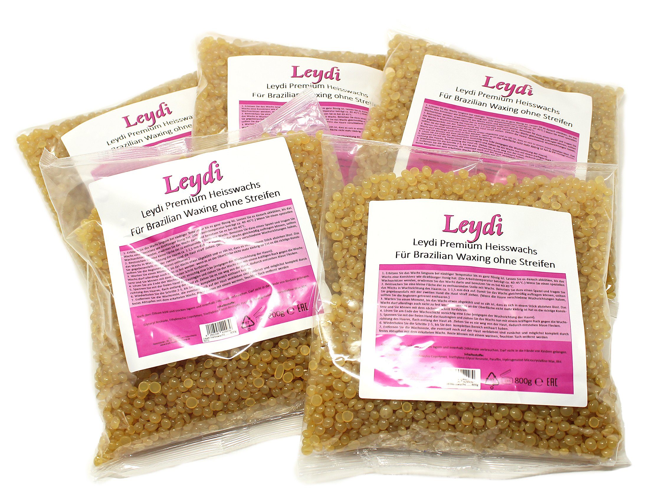 Enthaarungswachs 5x Leydi Heisswachs Filmwax Perlen 800g