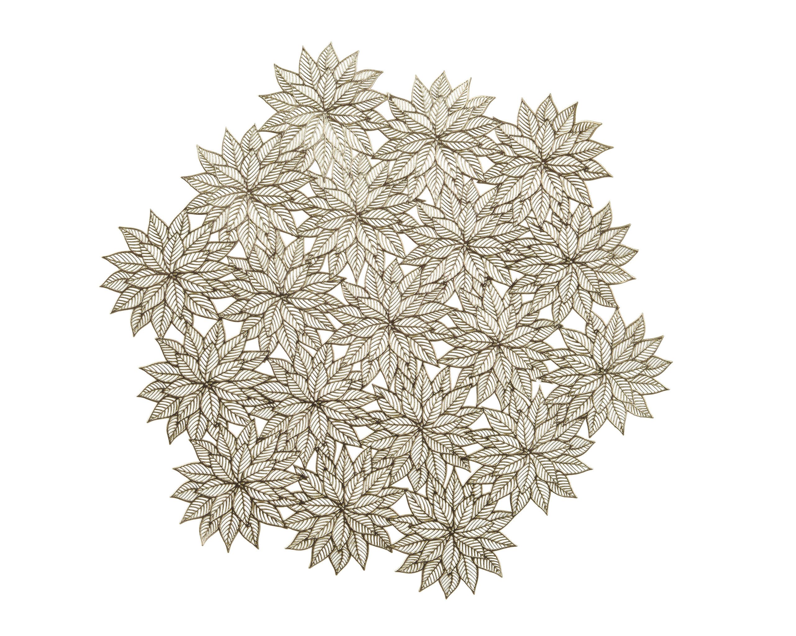 Kaemingk Platzset, Tischset Sternblüten 38cm Kunststoff 1 Stück Gold