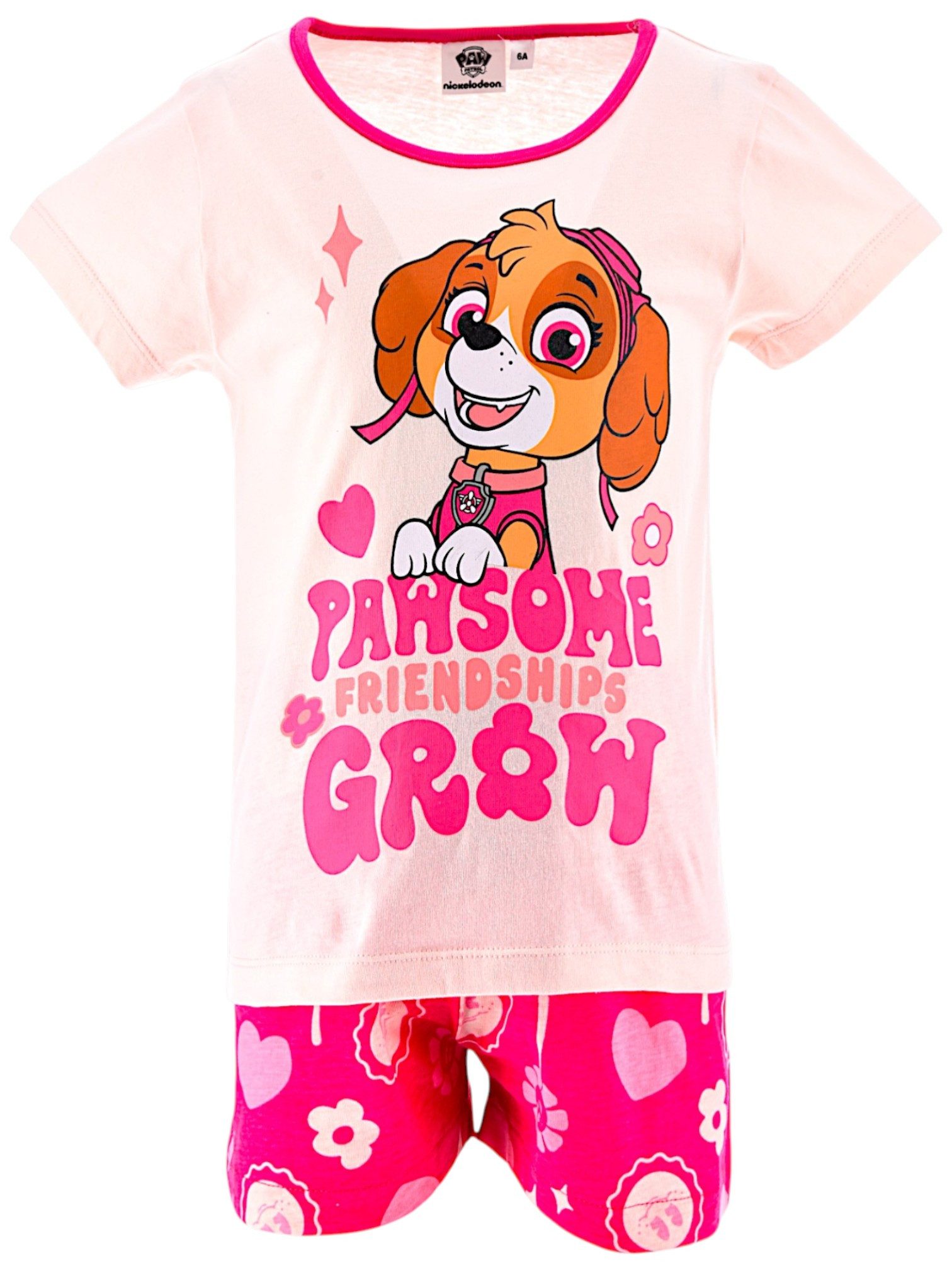 PAW PATROL Schlafanzug Skye (2 tlg) Pyjama Set kurz - Mädchen Shorty Gr. 98-116 cm