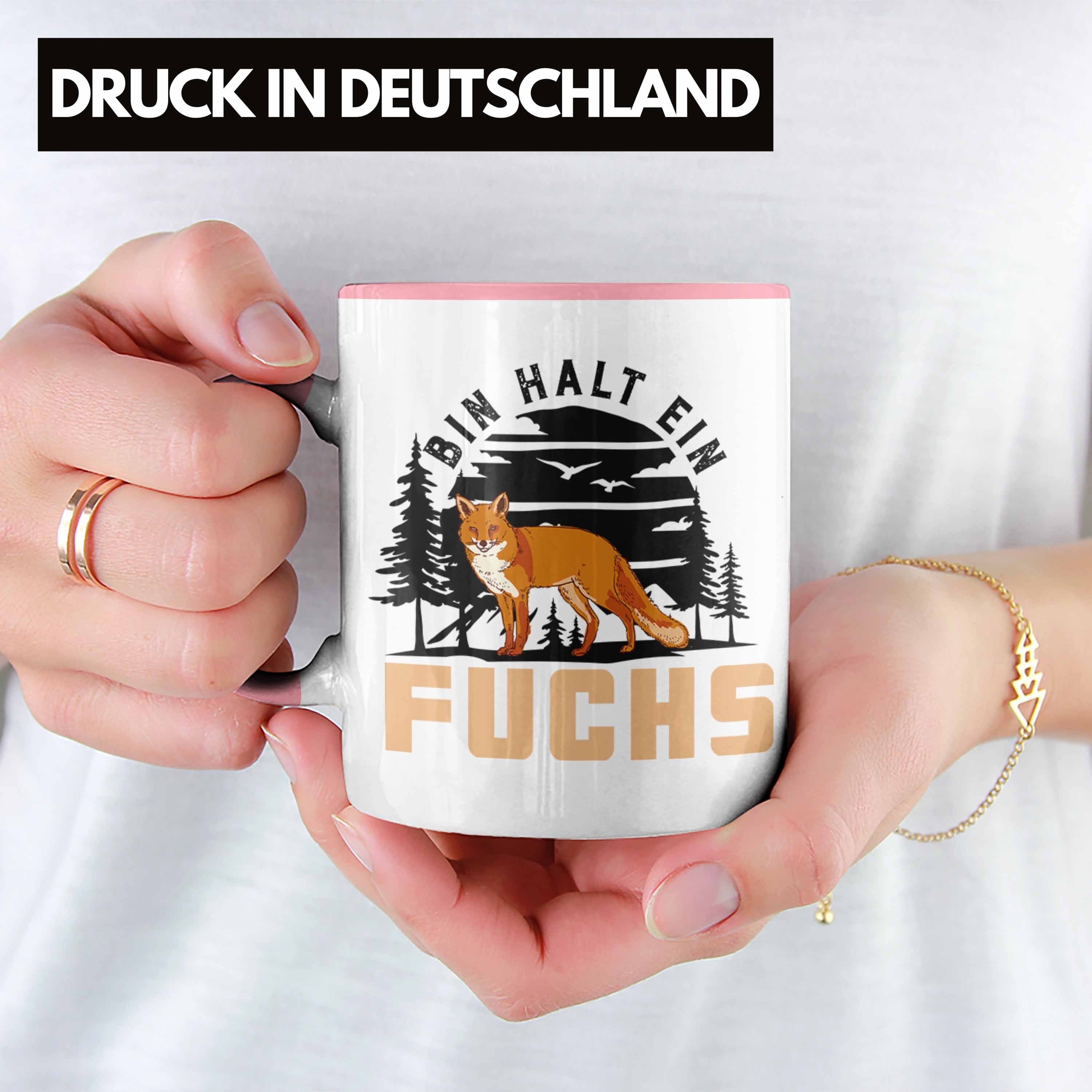 Tasse Trendation Bin ich Fuchs Ein Fuch-Fans Trendation Geschenk Halt Rosa - Rothaarige Tasse