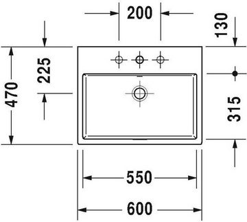 Duravit Einbauwaschbecken Duravit Aufsatzbecken VERO AIR o ÜL m HL