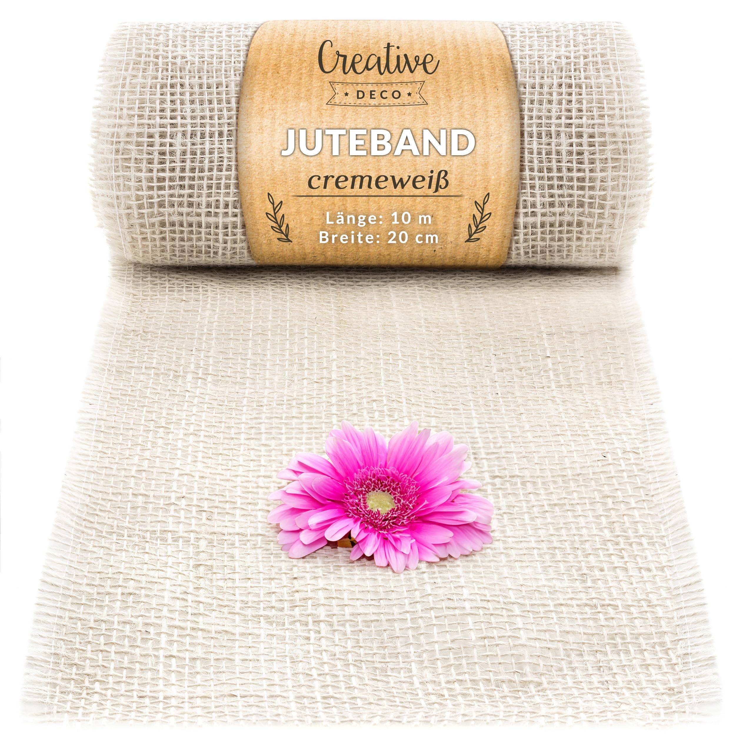 Creative Deco Bastelnaturmaterial Juteband Jute Tischläufer 10 m