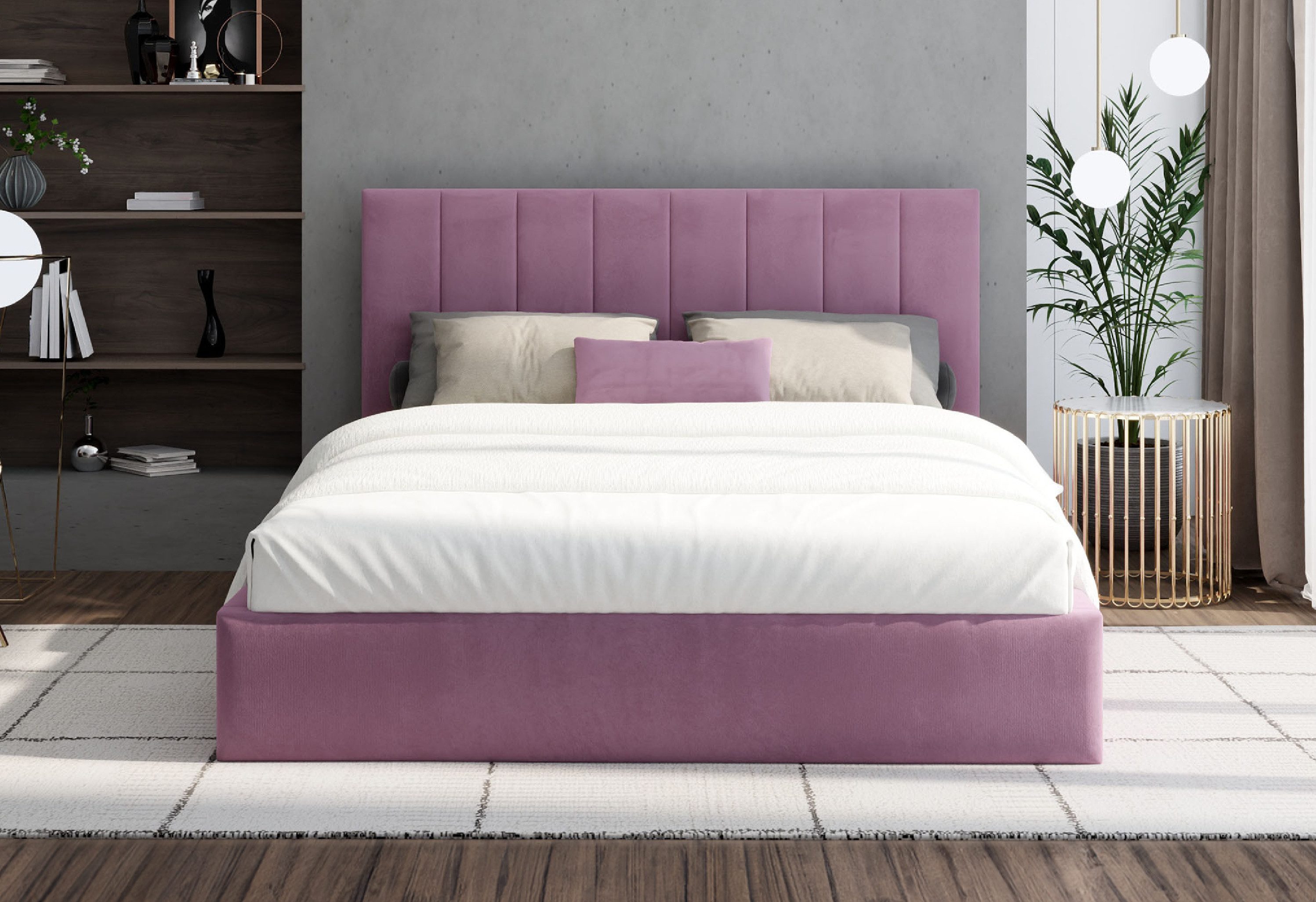FDM Polsterbett OSKAR modern mit Bettkasten MADE IN EU - mit hochwertigem Paris Bezug (verfügbar 90x200 120x200 140x200 160x200 180x200cm, Bettrahmen, Bett, mit großen gepolsterten Kopfteil, mit Bettkasten zum aufklappen), Hebbarer Metallrahmen, Bettkasten, mit/ohne Matratze