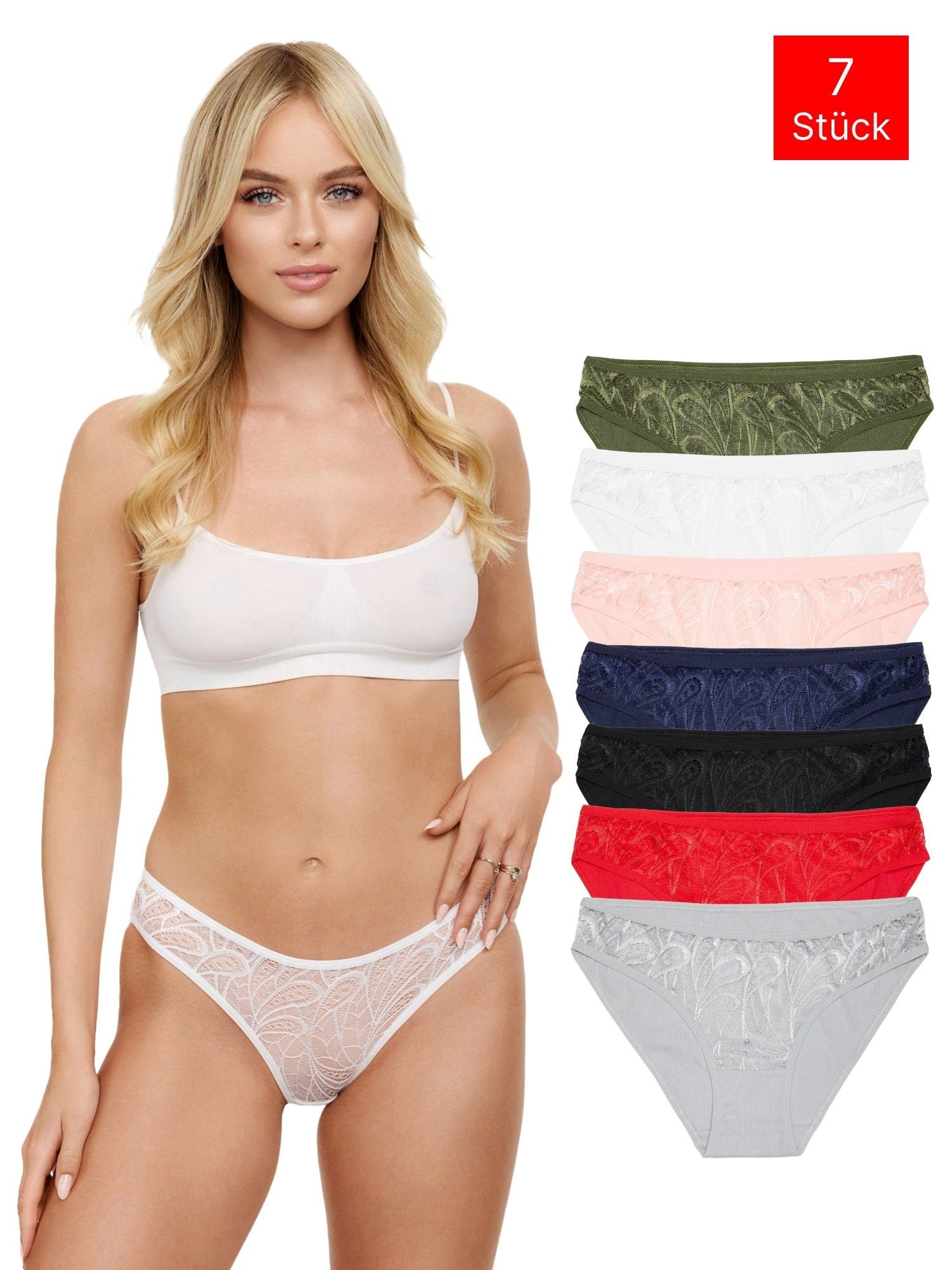 Tazzio Bikinislip 7er-Pack Damen Bikini Slip günstig online kaufen