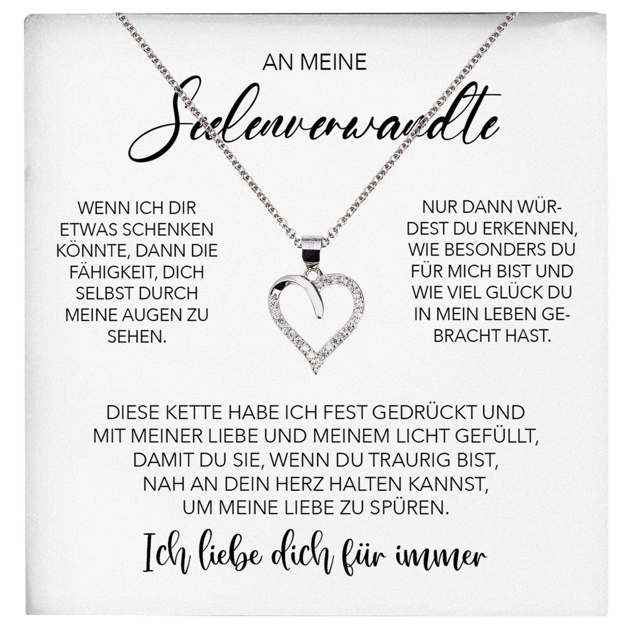 Schmuckset Seelenverwandte Frauen Herz Halskette Ich Liebe Dich Geschenk Damen
