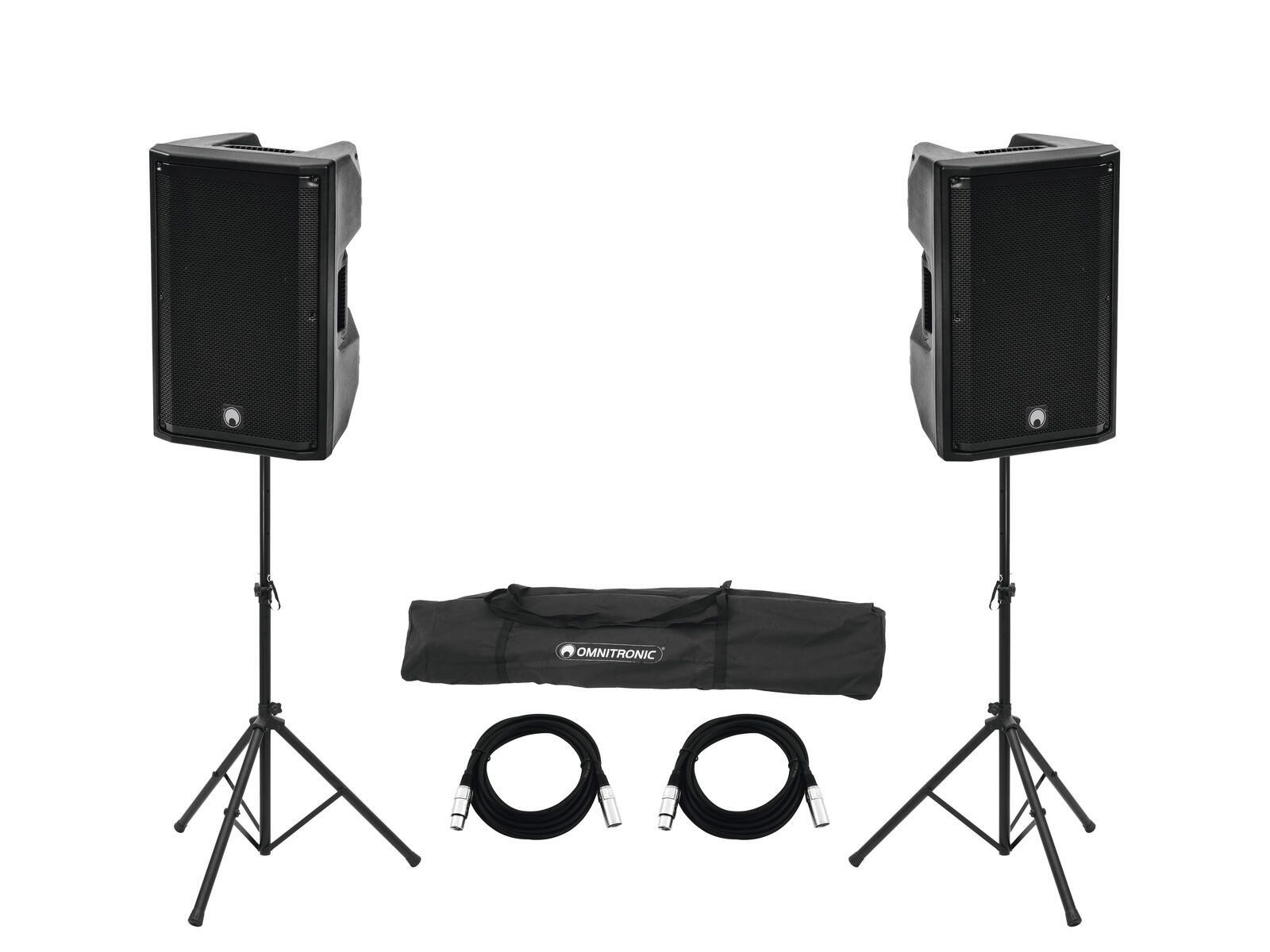 OMNITRONIC Set 2x XKB-215A + Boxenhochständer MOVE MK2 Lautsprechersystem