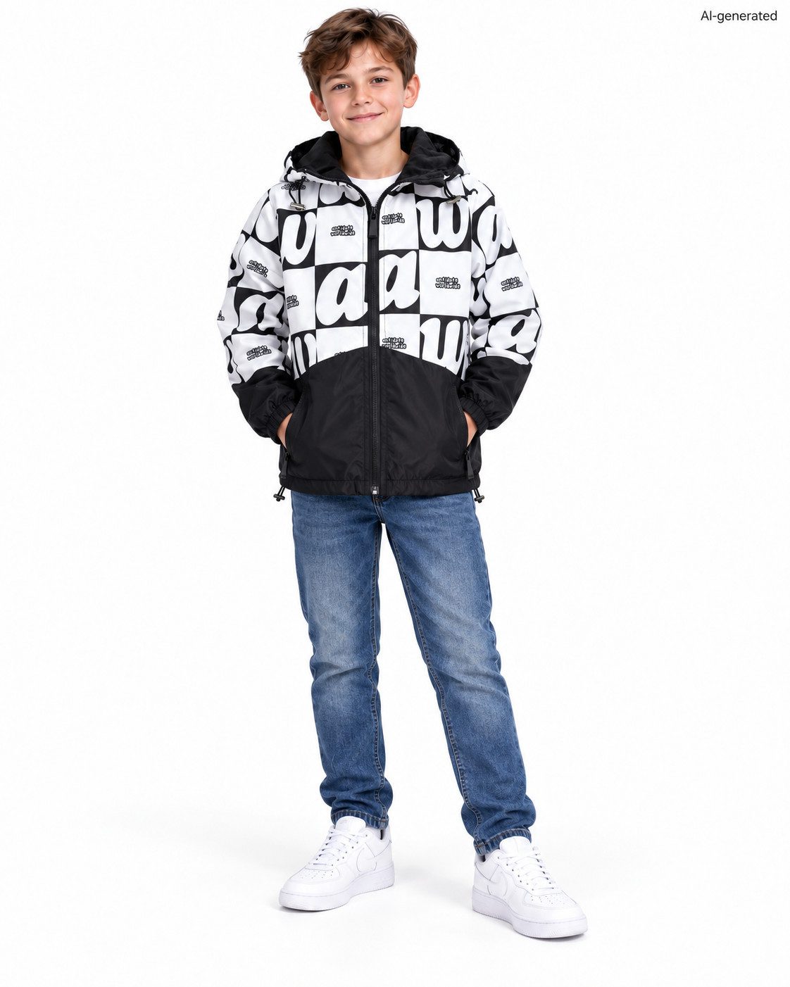 Fashion Boy Windbreaker Jungen Übergangsjacke mit Kapuze JH4066e