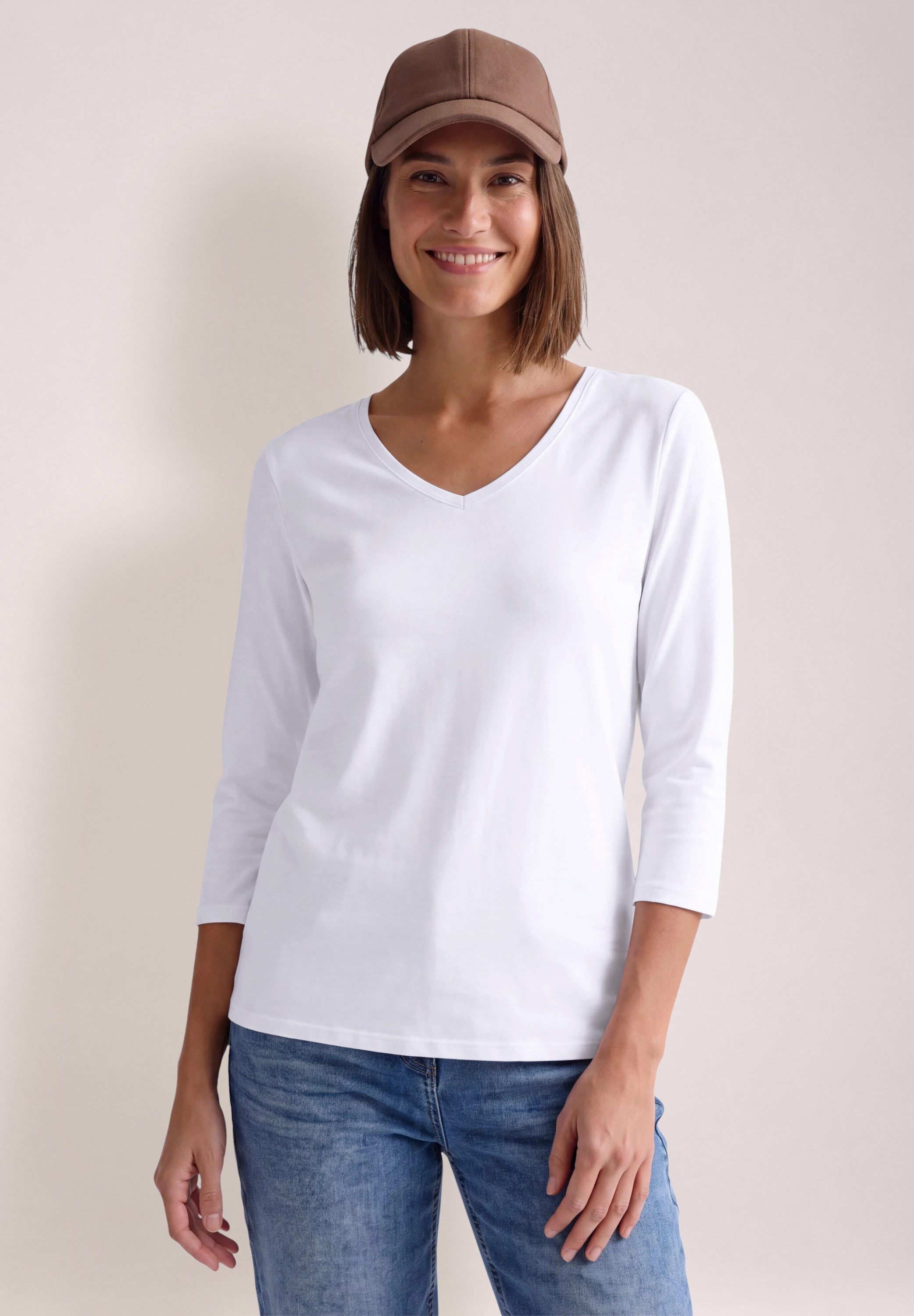CECIL V-Shirt aus reiner Baumwolle
