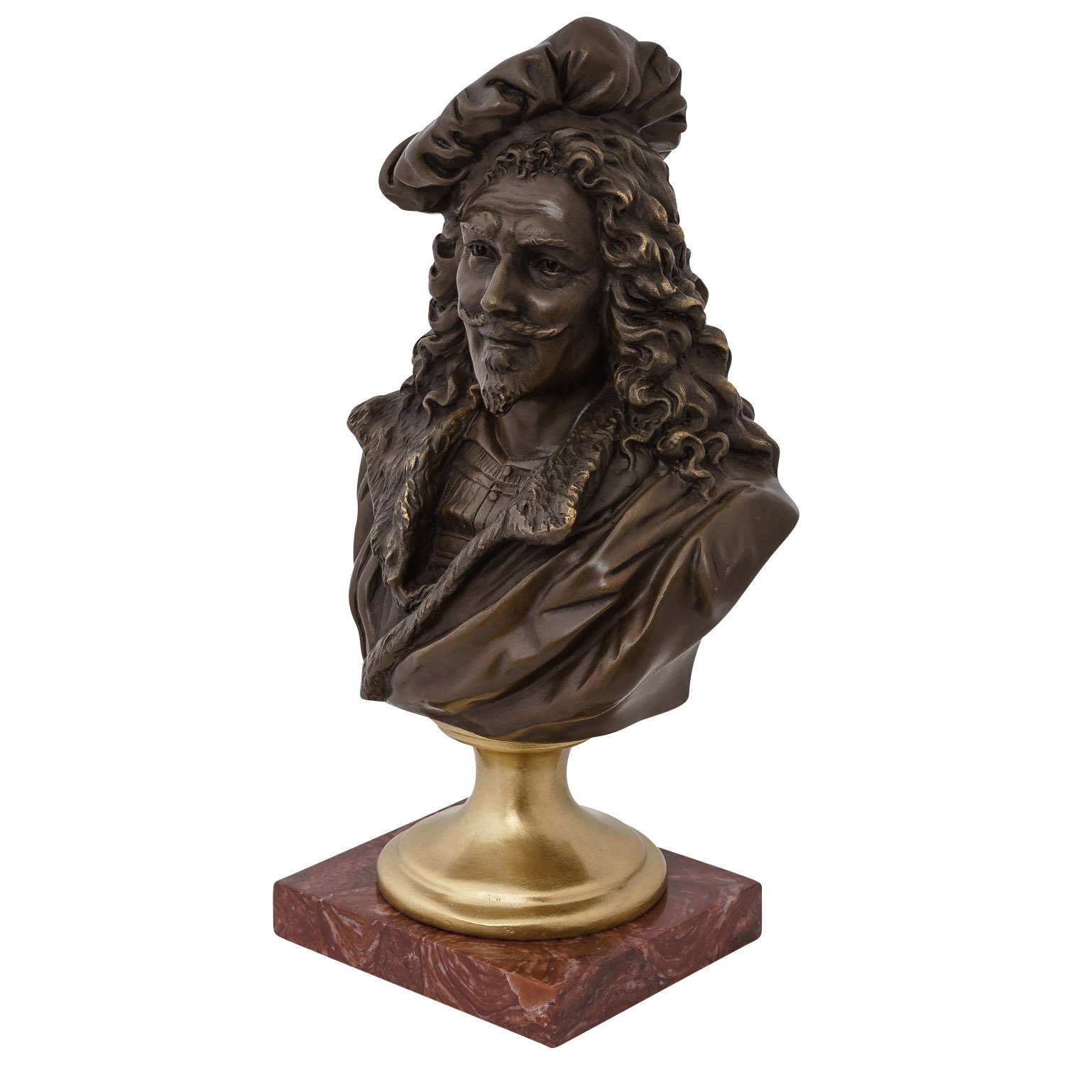 Aubaho Skulptur Bronzefigur Rembrandt Harmenszoon van Rijn Künstler Barock Büste Skulp