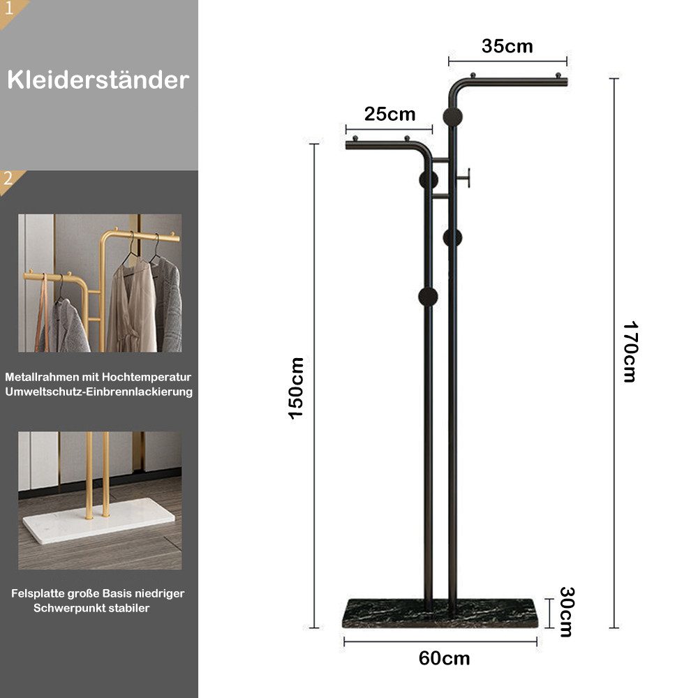 NUODWELL Kleiderständer Garderobenständer Marmor, freistehend Kleiderstände günstig online kaufen