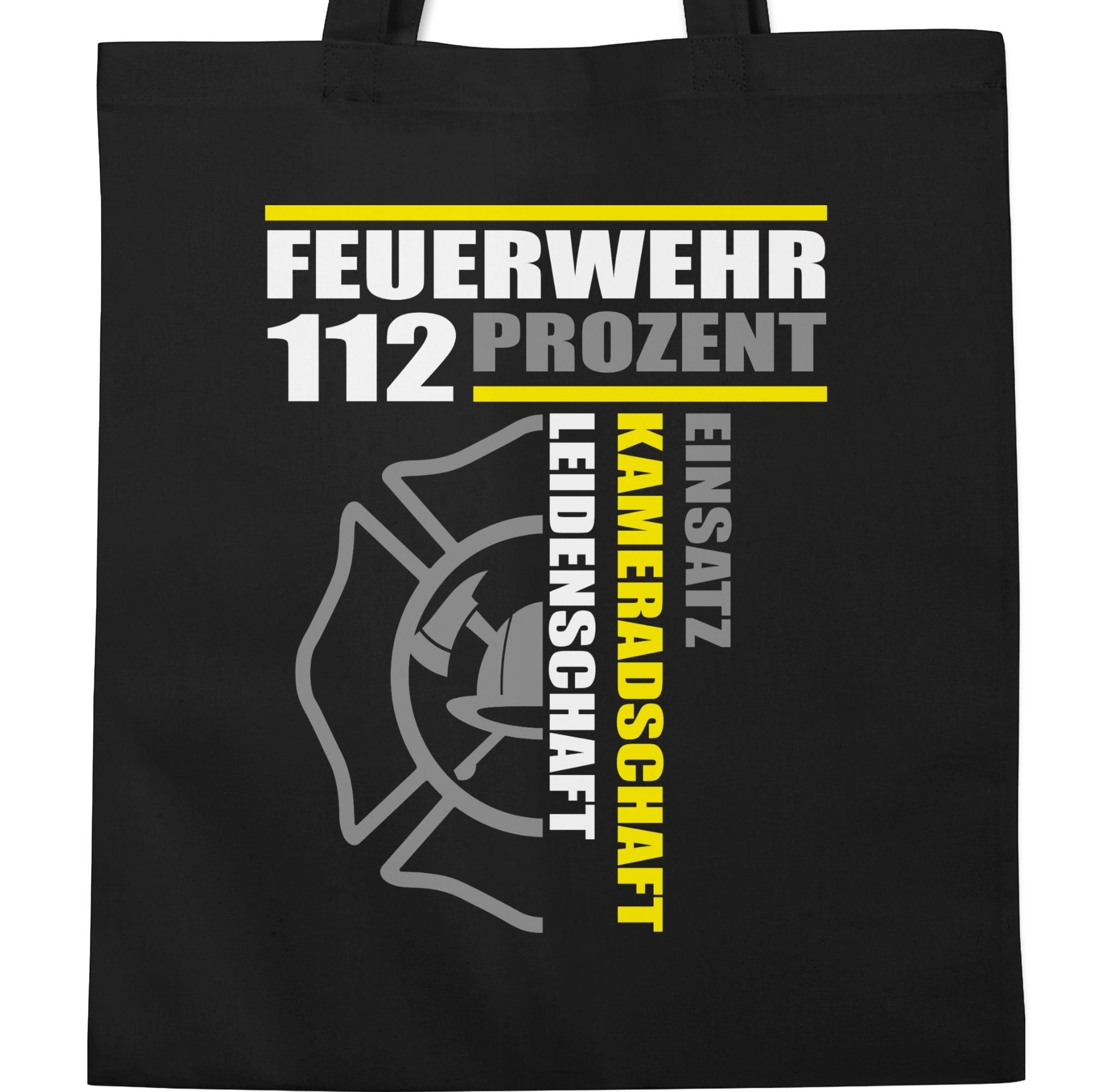 Feuerwehr Kameradschaft Leidenschaft Prozent 112 - 1 Feuerwehr Schwarz - Freiwilli, Umhängetasche Einsatz Shirtracer