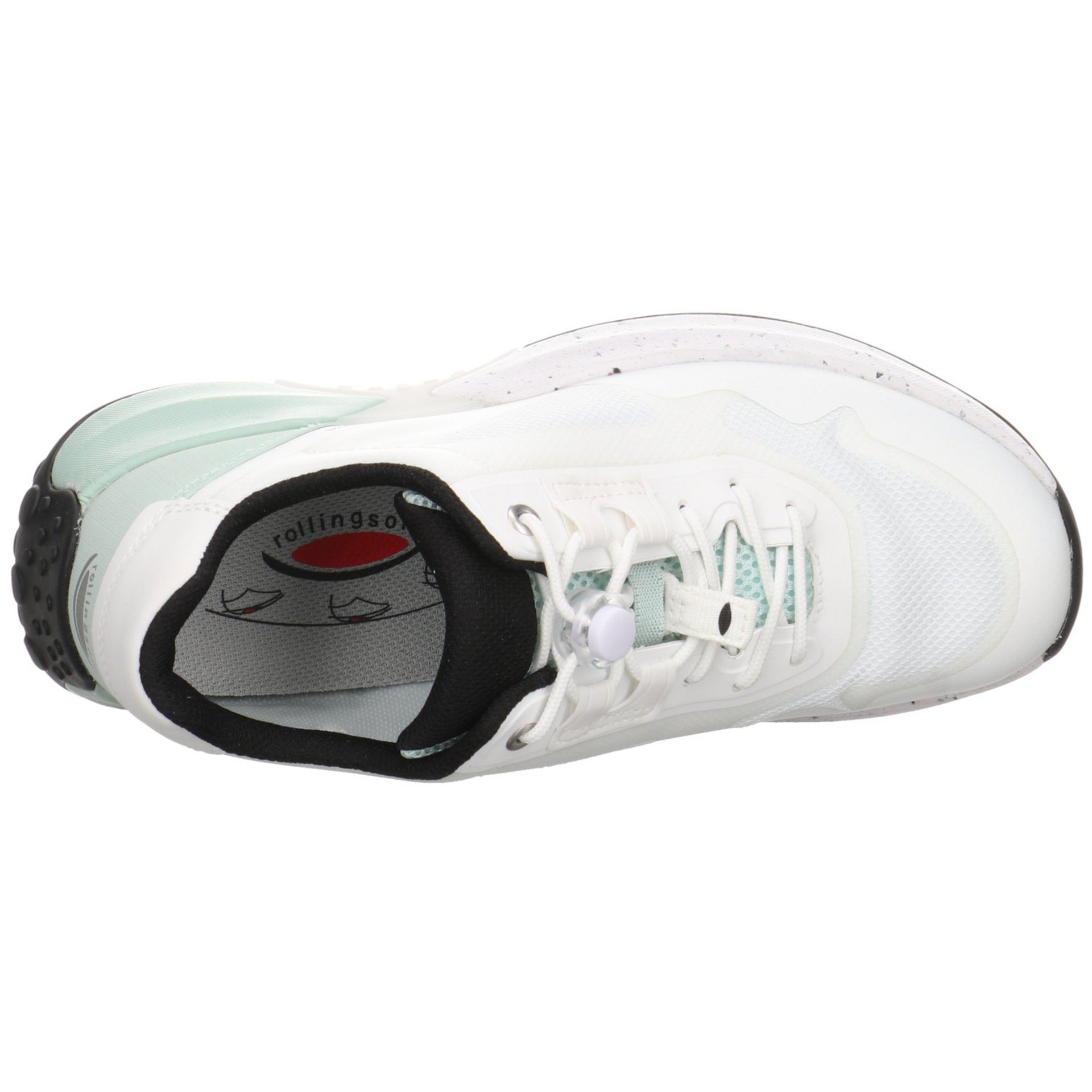Gabor Damen Slipper Schuhe Rollingsoft Slip-On weiss/mint Synthetikkombination Sneaker Sneaker