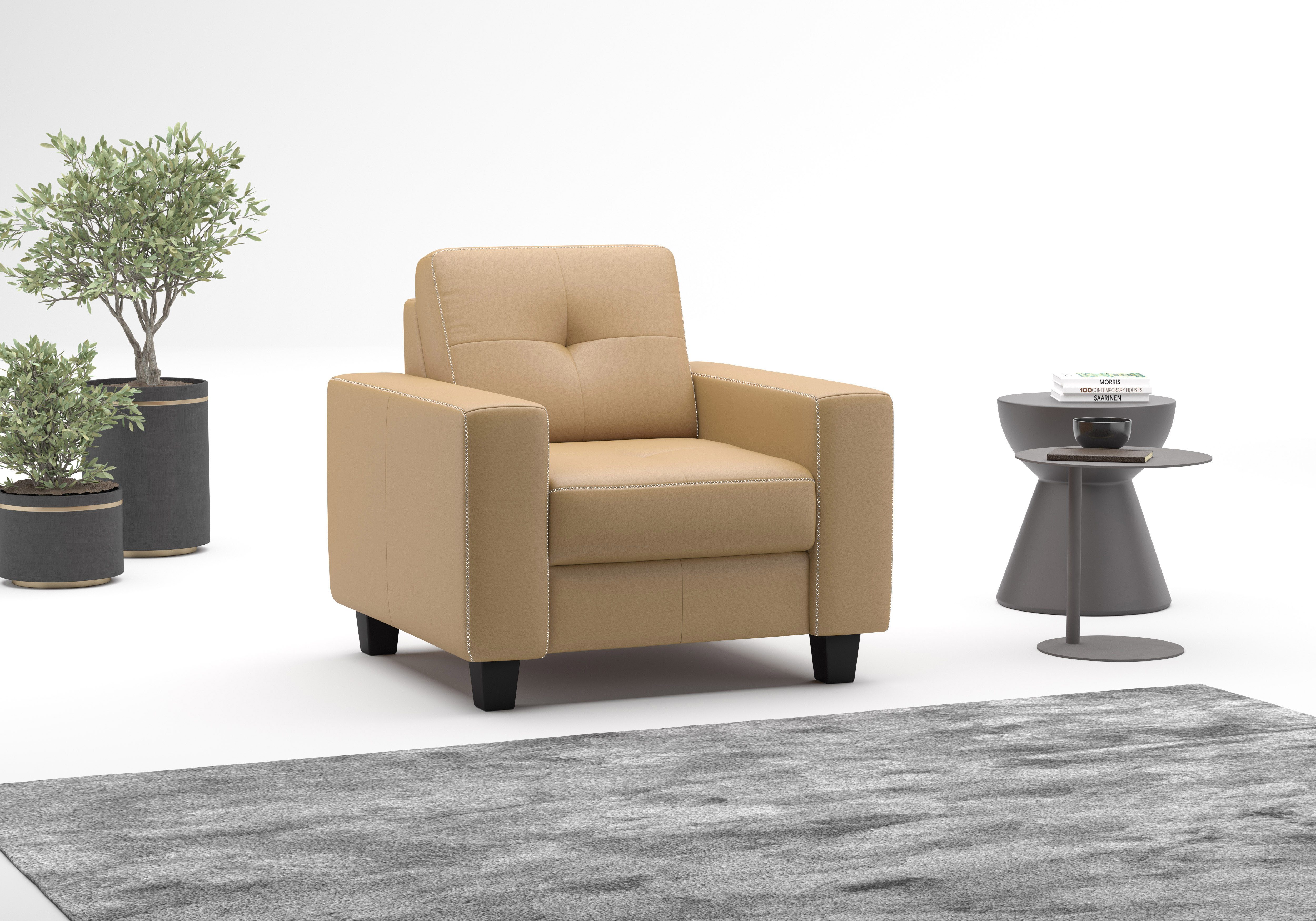 OTTO home Sessel Varese, Kreuznaht in beige
