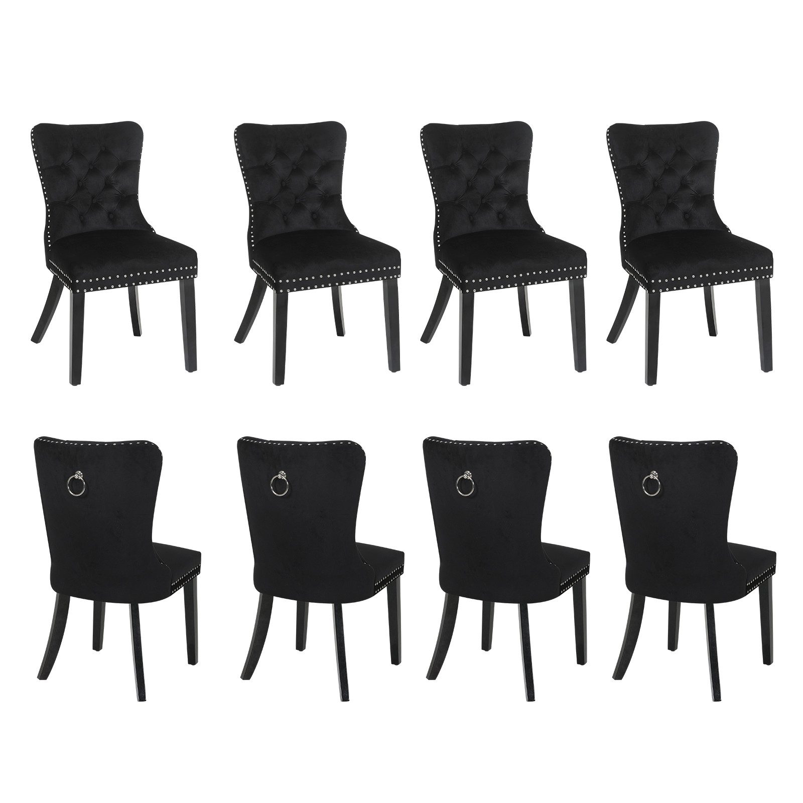 Puluomis Esszimmerstuhl (2/4/6/8 Set Grau/ Schwarz/Beige, 8 St), Samt Stuhl günstig online kaufen