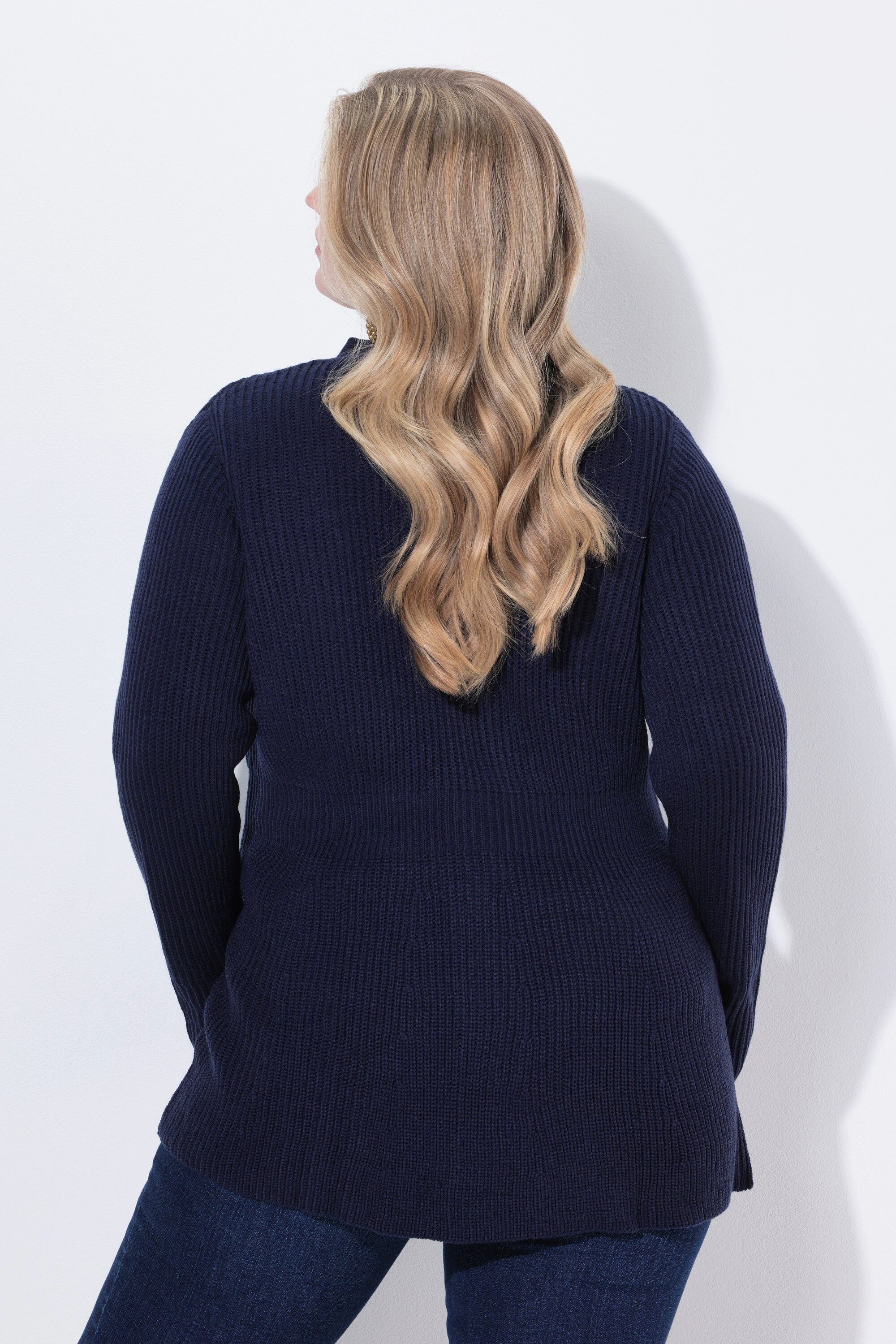 MIAMODA Strickjacke Strickjacke A-Linie Schößchen Langarm