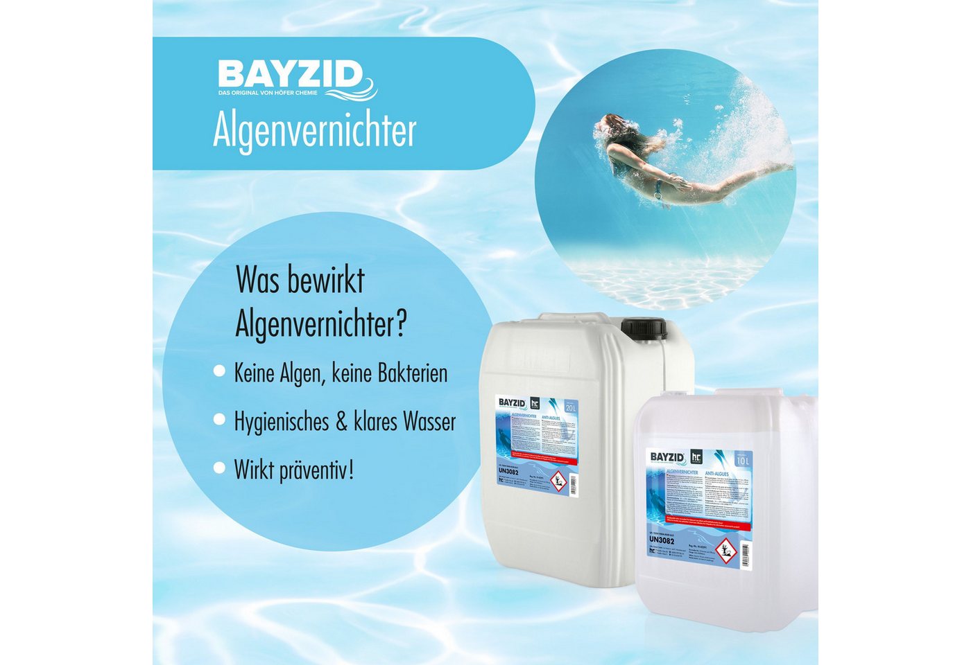 Thumbnail - Höfer Chemie GmbH Poolpflege 4x 10 L BAYZID® Algizid Algenverhütung