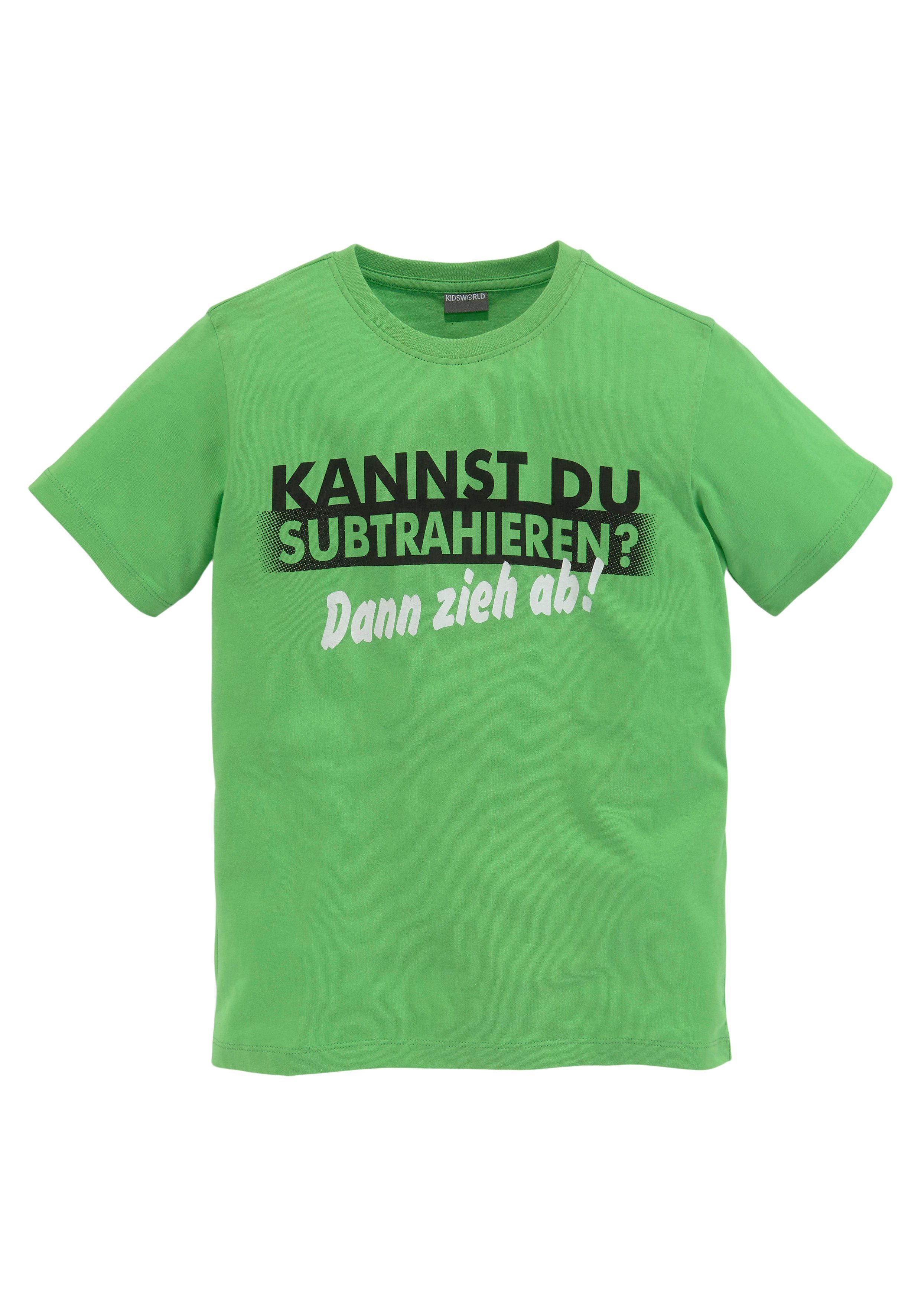 SUBTRAHIEREN?, Spruch T-Shirt KANNST KIDSWORLD DU