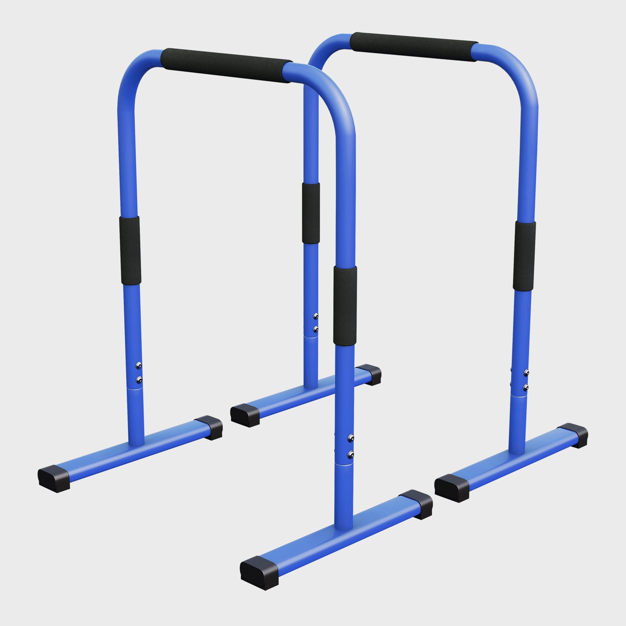 GORILLA SPORTS Klimmzugstange Push Up Stand Dip Barren Schwarz/Rot/Blau (2-tlg)