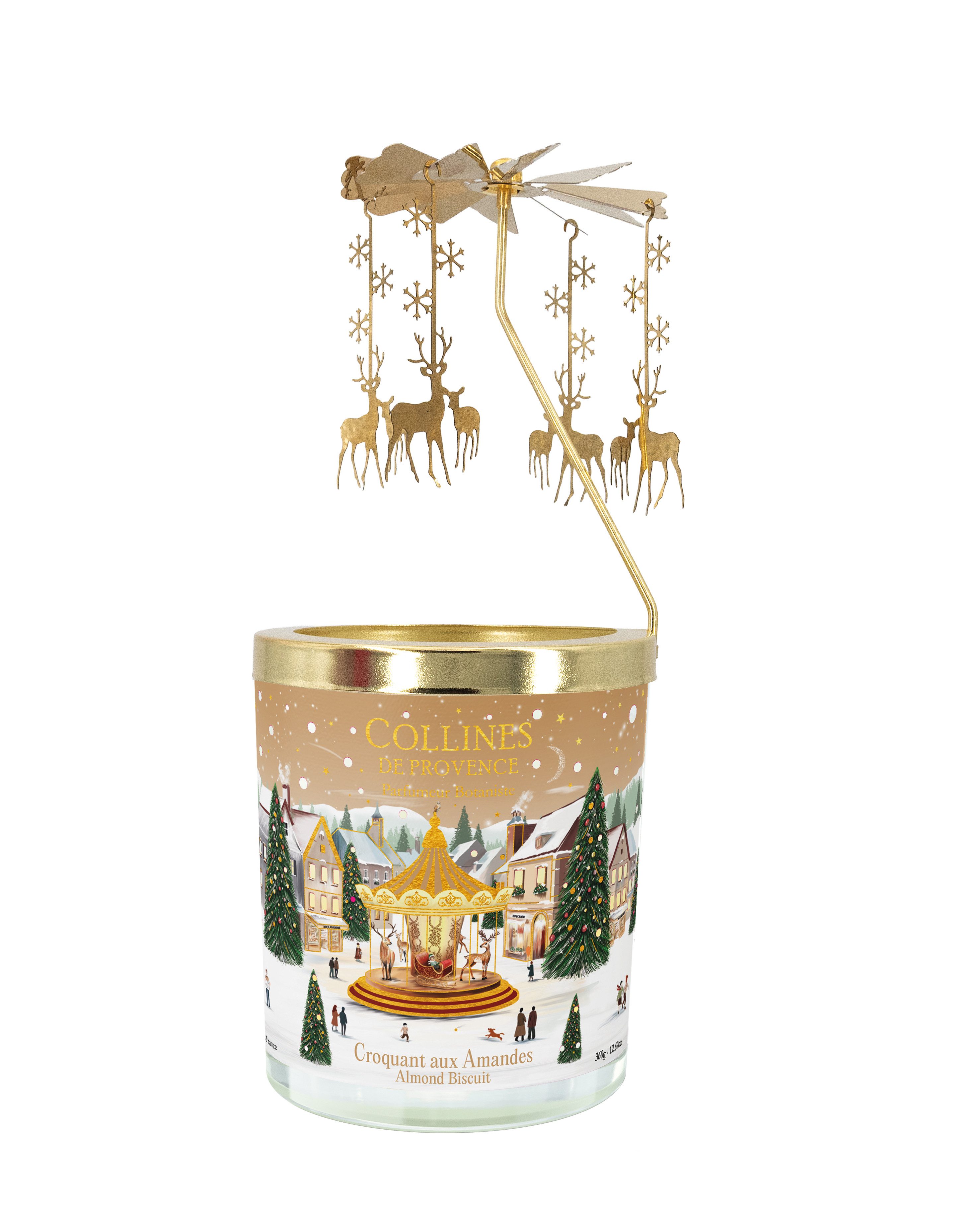 Collines de Provence Duftkerze C4672CRAM - Geschenke SET + Karussell "Mandelkrokant" (1-tlg)