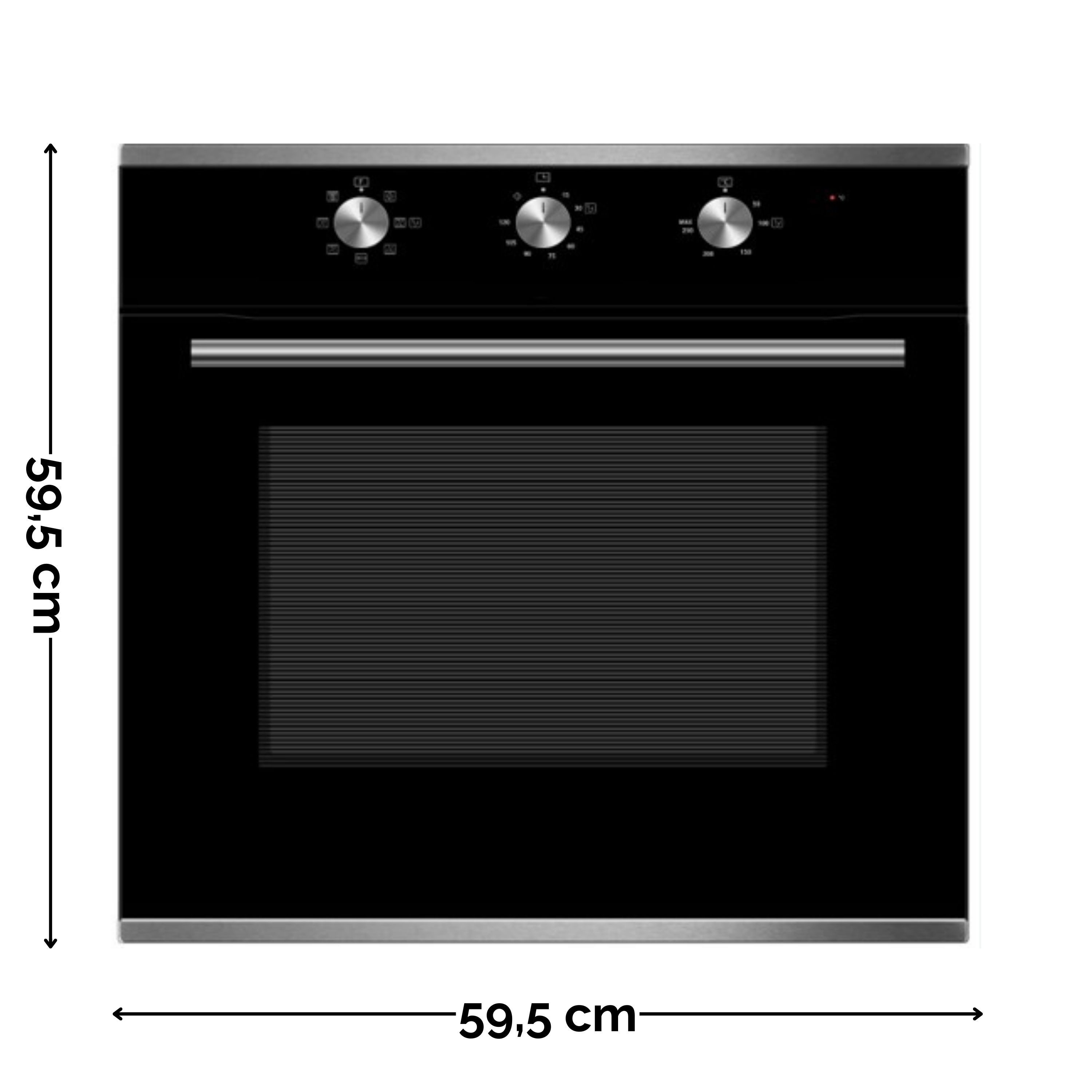 PKM Einbaubackofen PKM EBO6-60AF Einbaubackofen, 60 Liter, Timer, 6 Backofenfunktionen, inkl. Frittierkorb
