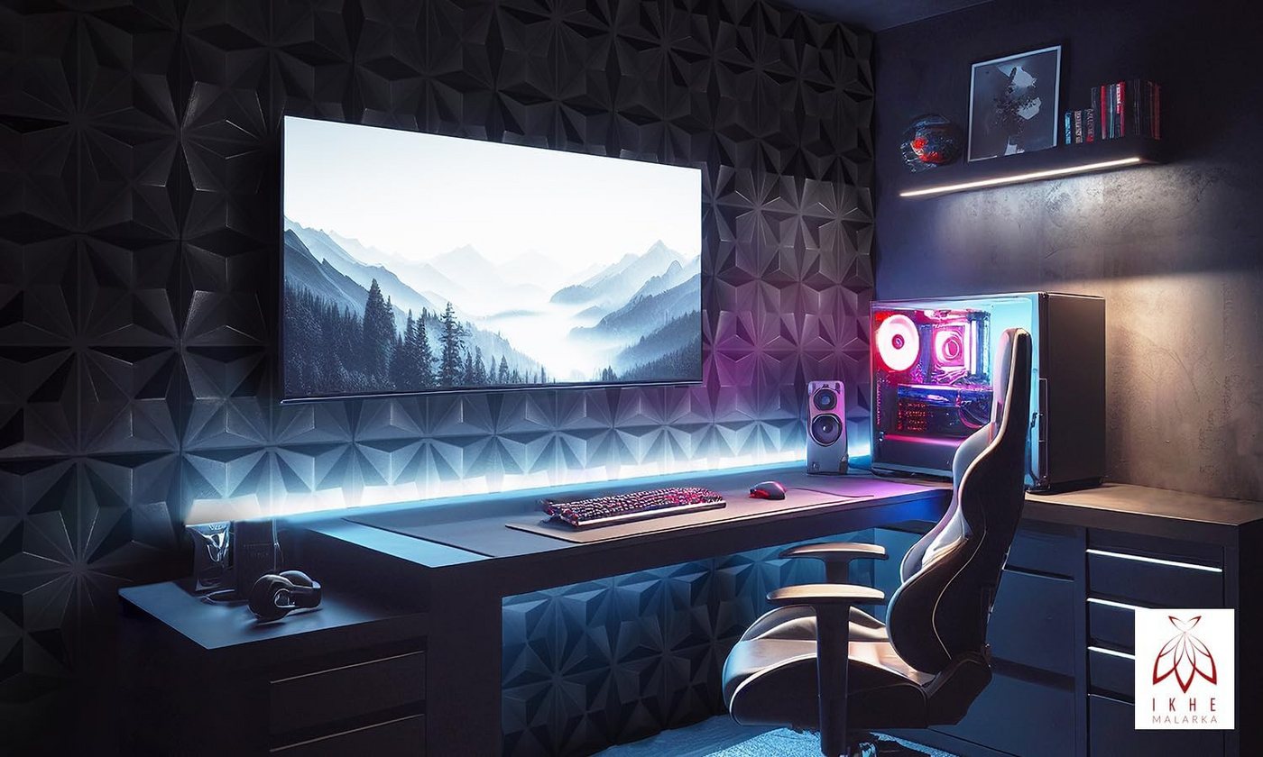 Thumbnail - IKHEMalarka 3D Wandpaneel Polystyrol Styropor XPS Gaming Zimmer Set Deckenpaneele, BxL: 50x50 cm, 0,25 qm, (0,25m², 1 St...