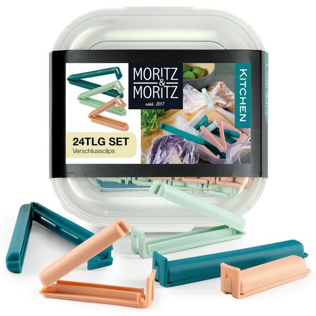 Moritz & Moritz Vorratsdose “24 Verschlussclips bunt für Lebensmittelaufbewahru”, Plastik, (24er Set), für Lebensmittelaufbewahrung