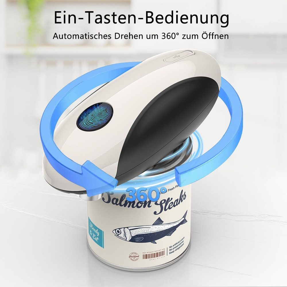 TUWENA Elektrischer Dosenöffner Elektrischer Dosenöffner, Automatischer One Touch Dosenöffner Kabellos