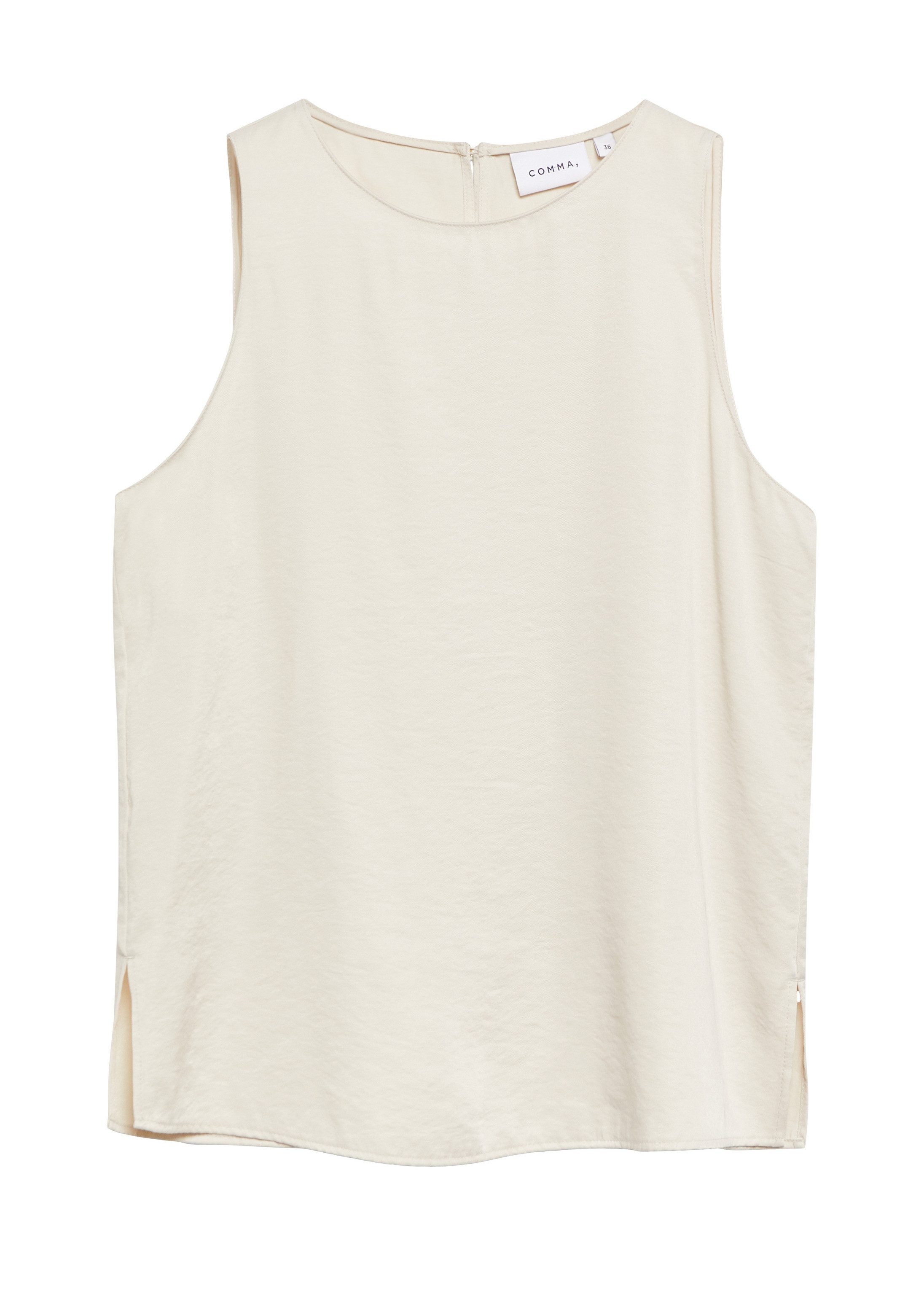 comma Blusentop Bluse Top aus Viskosemix mit Crinkle-Struktur