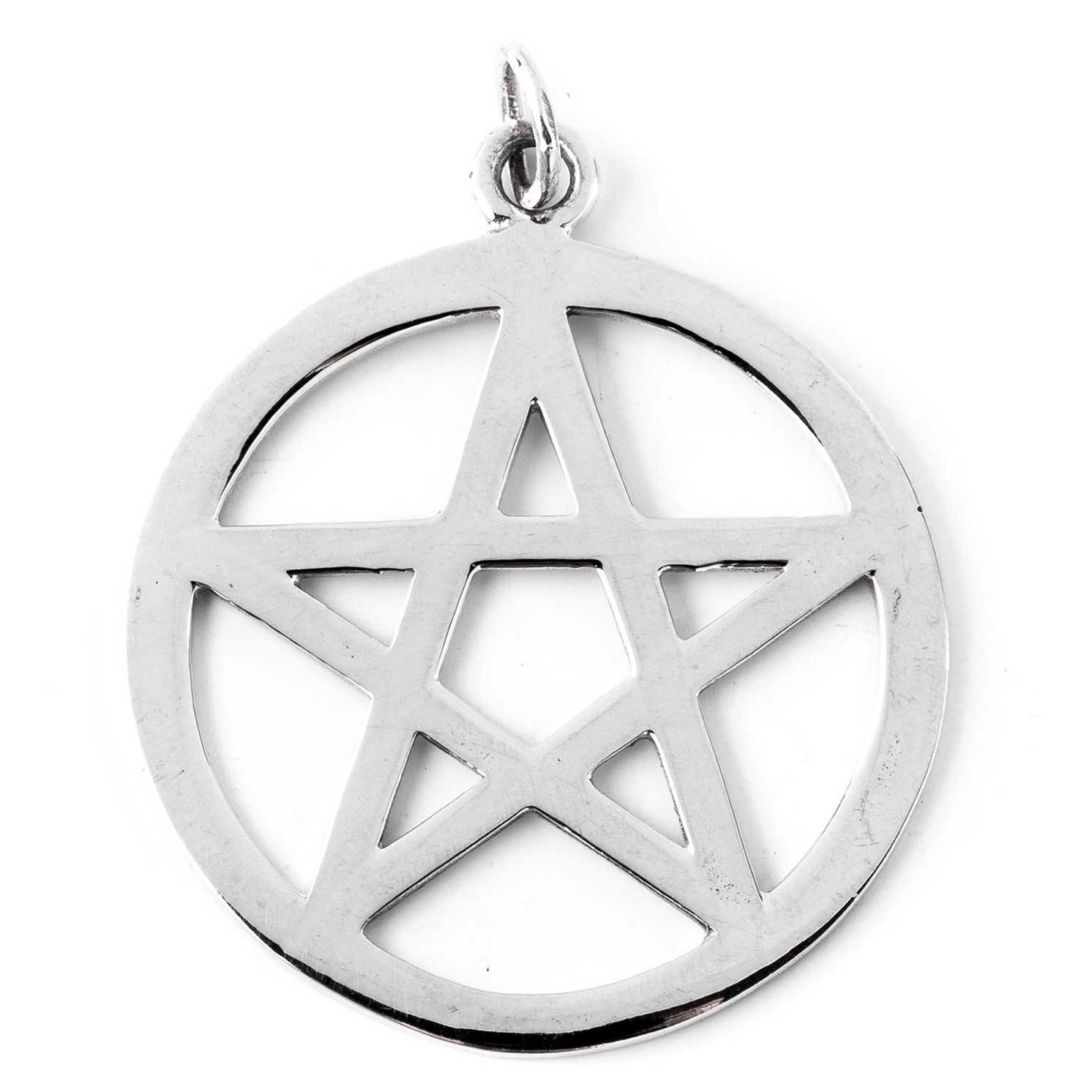 Kettenanhänger Pentagramm groß Schmuck Anhänger 925er Silber - Pentagramm - 34 mm