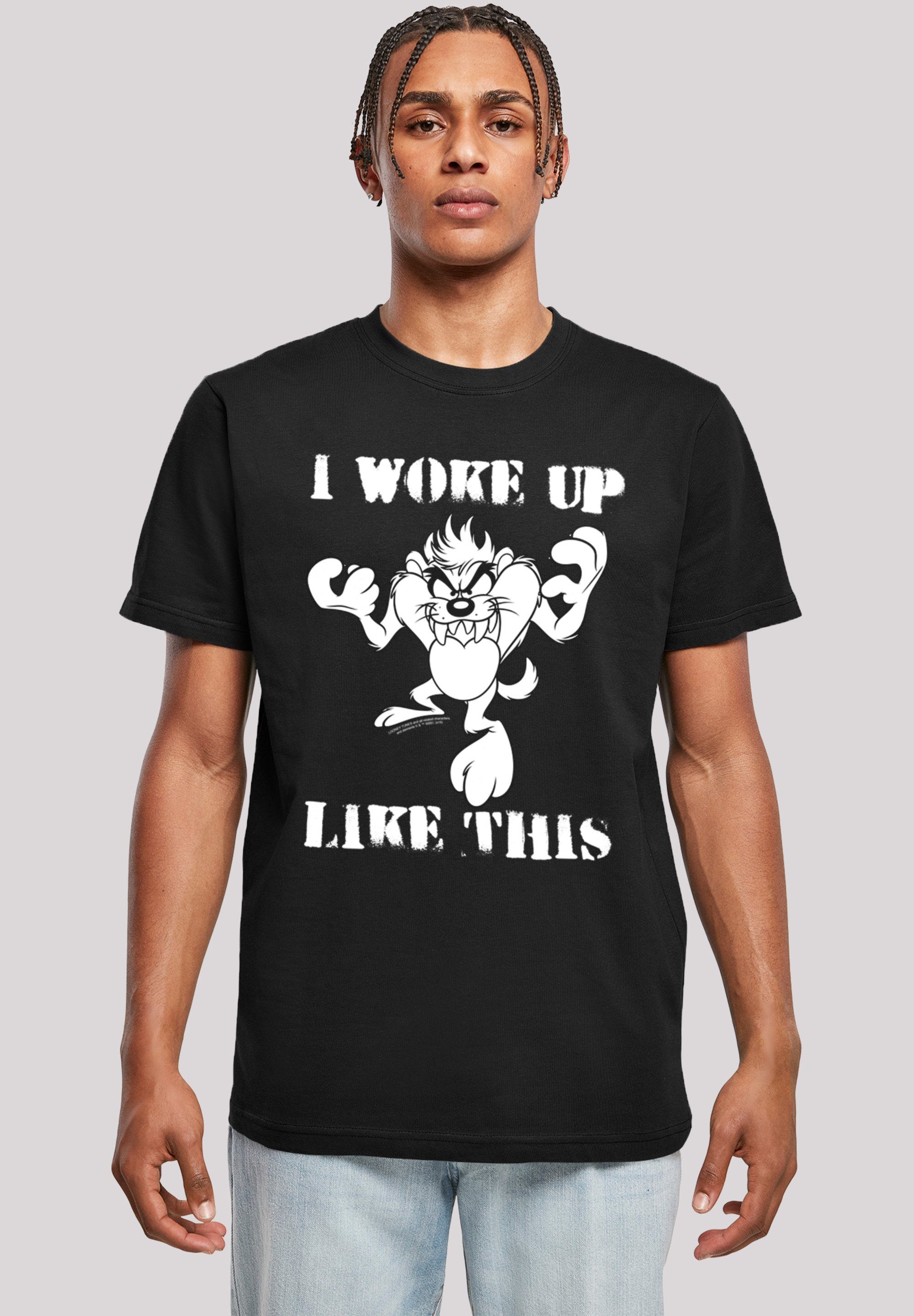 F4NT4STIC T-Shirt Looney Tunes Taz I Woke Up Like This Print schwarz
