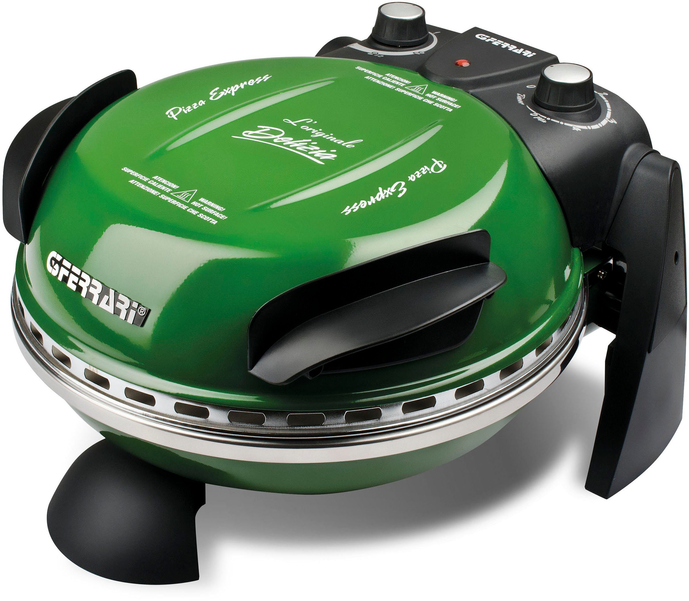 G3Ferrari Pizzaofen Delizia G1000603 grün, bis 400 Grad mit feuerfestem Naturstein