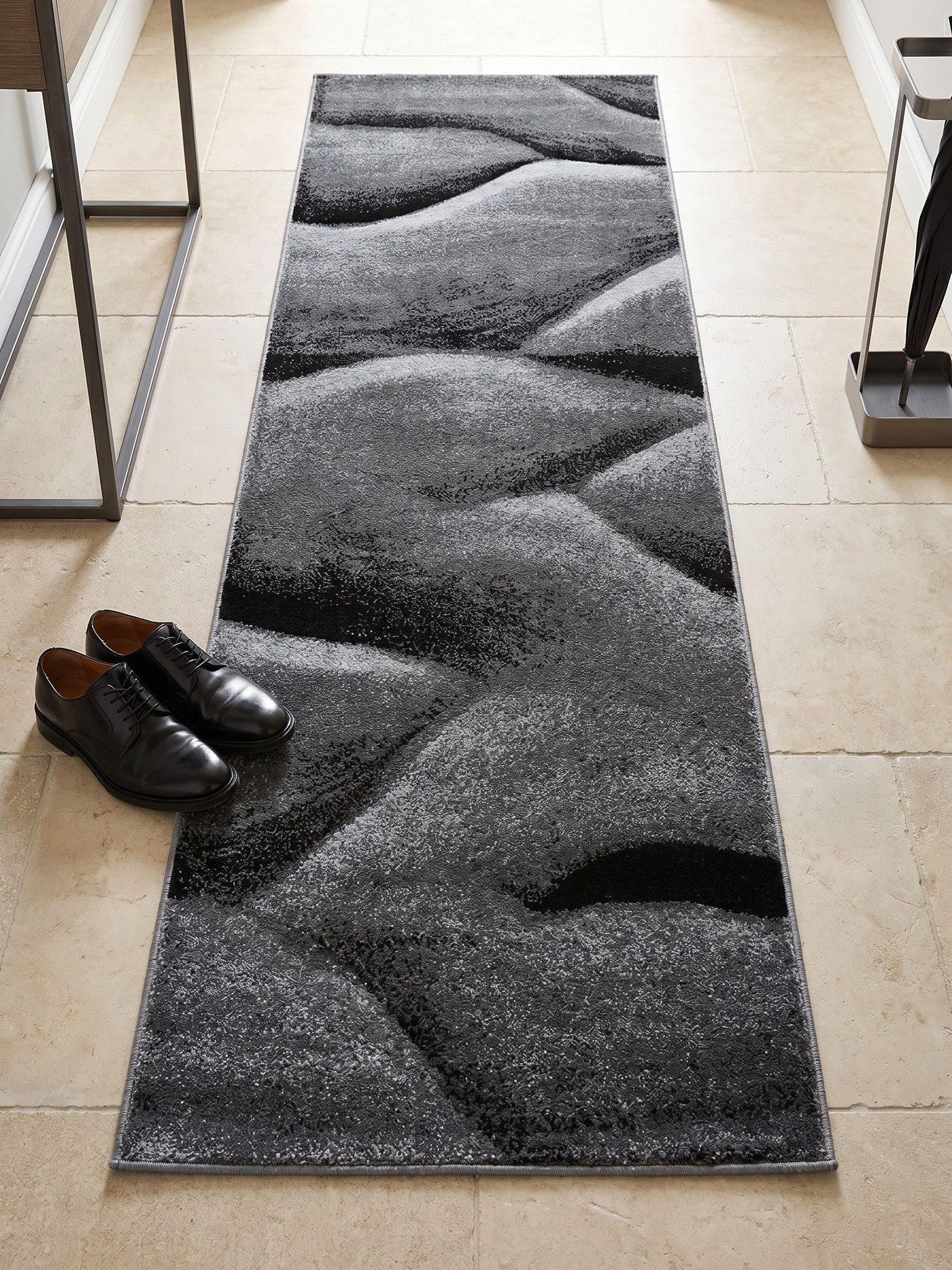 KADIMA DESIGN Teppich SOLDA Wohnzimmer Schlafzimmer Waschbar Wohnzimmerteppich Meliert, Läufer, Höhe: 13 mm, 80x150 cm, Esszimmer Strapazierfähig Fußbodenheizung Waschbar