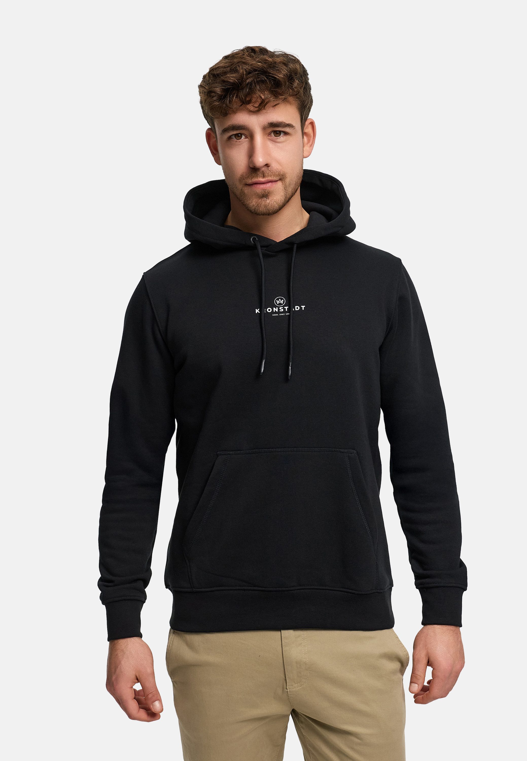 Kronstadt Hoodie Herren KSLars Printhoodie Herrenpullover Kapuze Hoodie mit dezentem Logoprint auf der Brust