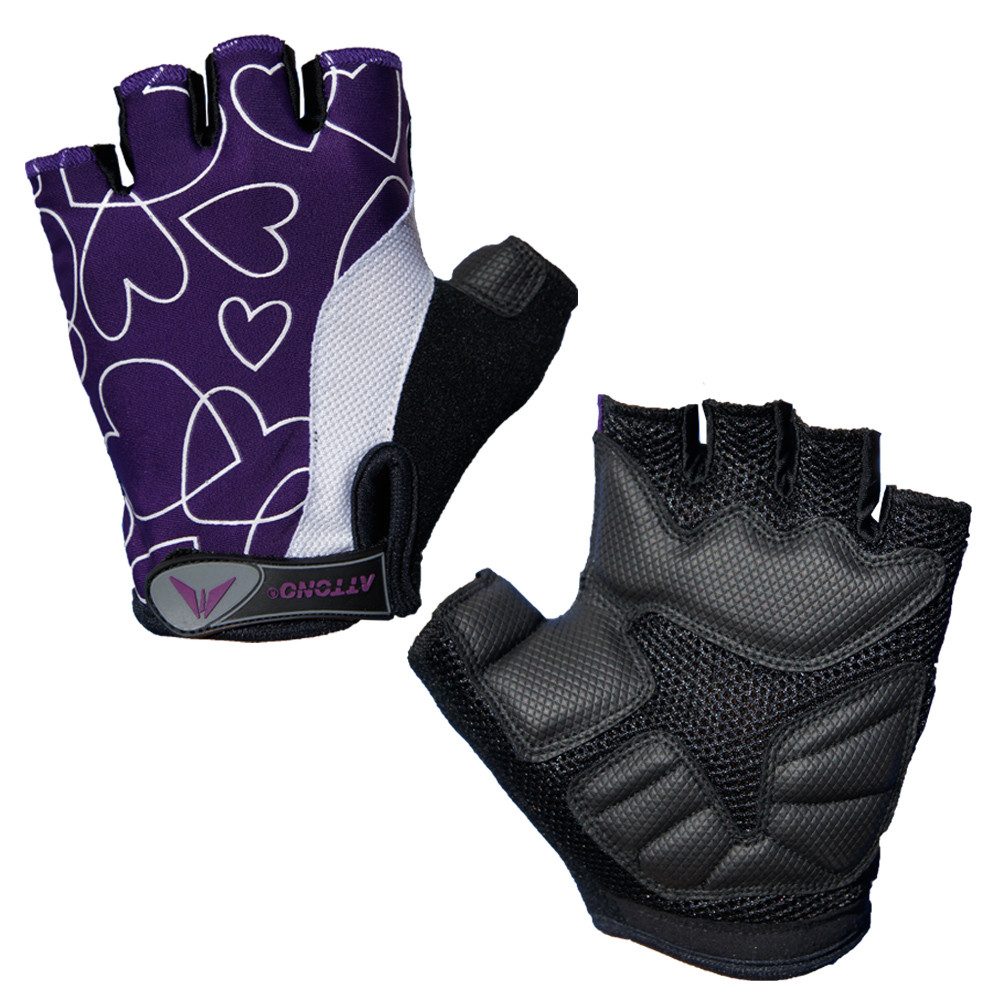 ATTONO Fahrradhandschuhe Damen & Mädchen Fahrrad Handschuhe: Gel-Polster & Air-Mesh, Gr. 5-8