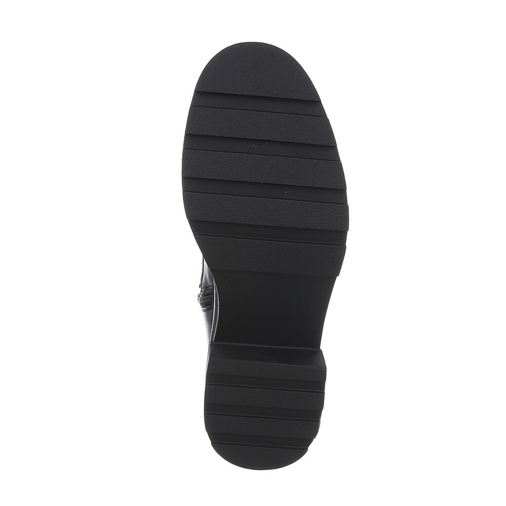 Ital-Design Damen Schnürschuhe Freizeit Schnürstiefelette (87531911) Blockabsatz Stiefeletten in Schwarz – Bild 3 von 5