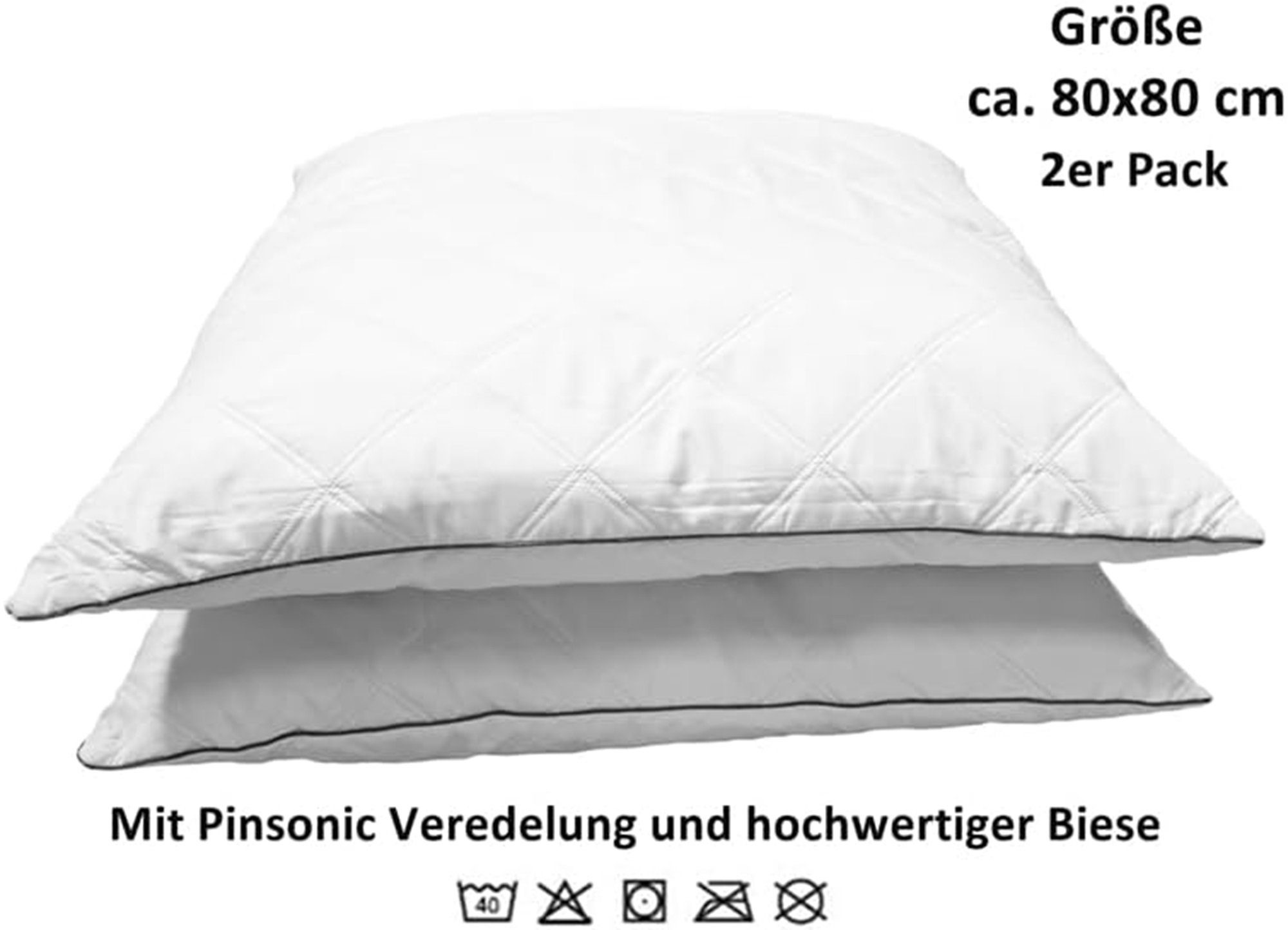 Brilliant Kopfkissen 2-er Set / antiallergisch/ gesteppt / Premium, Füllung: Kunstfaser, 2er-Set