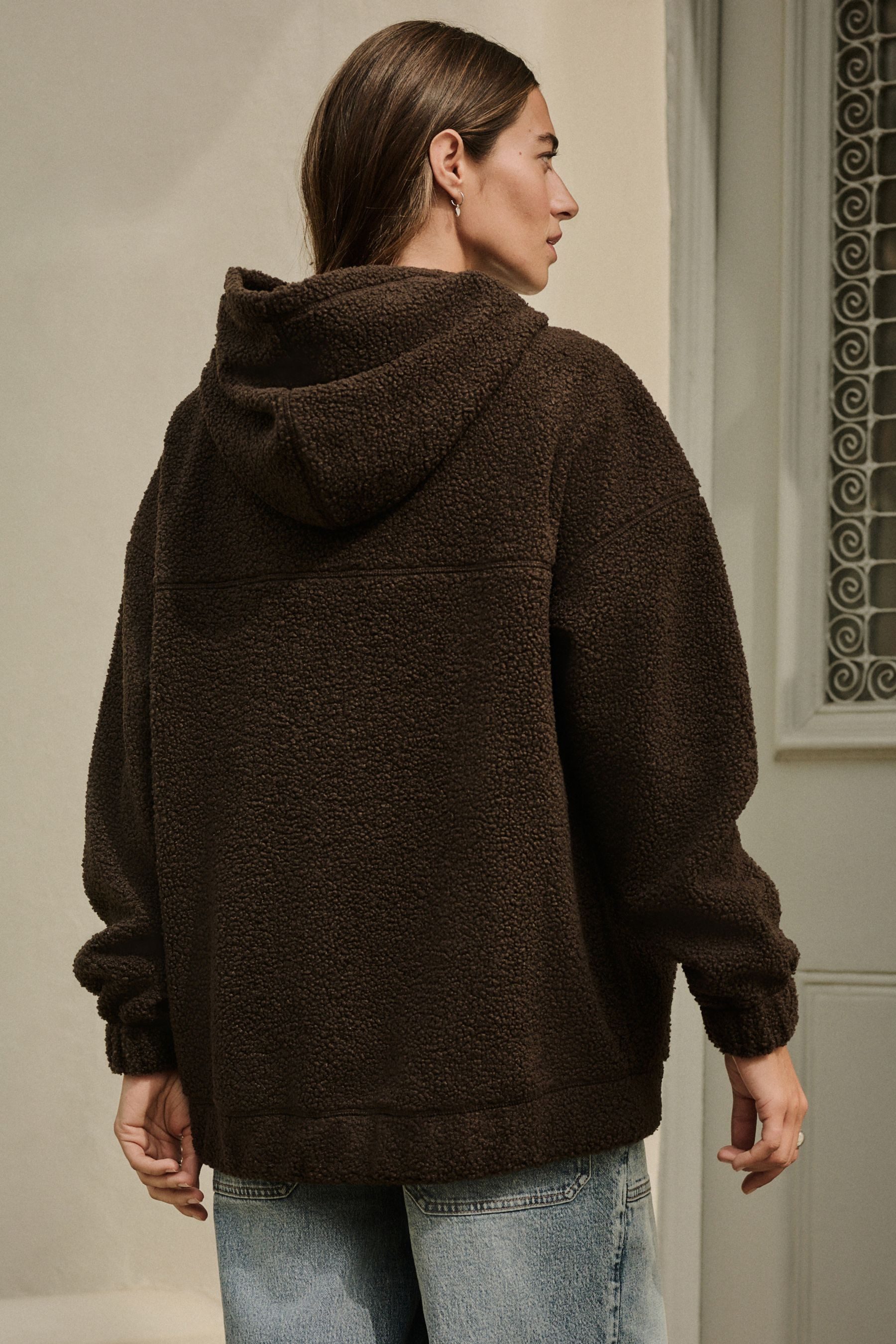 Next Kapuzenpullover Weiches Langarm-Hoodie aus Teddyborg (1-tlg)