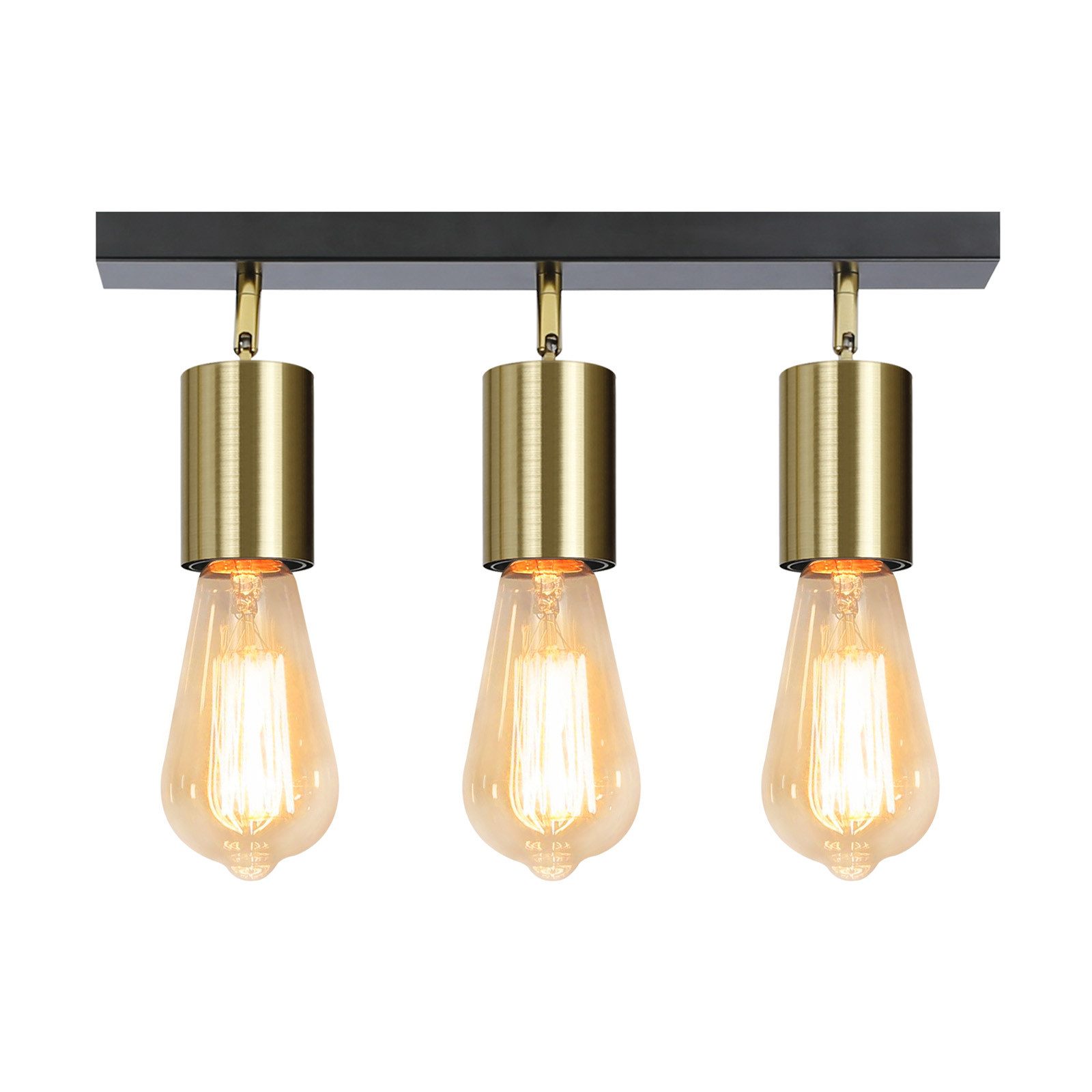 ZMH Deckenleuchten Hängend Deckenstrahler Vintage E27 Schwarz-Gold, ohne Leuchtmittel, Modern Deckenspots für Esszimmer Küche