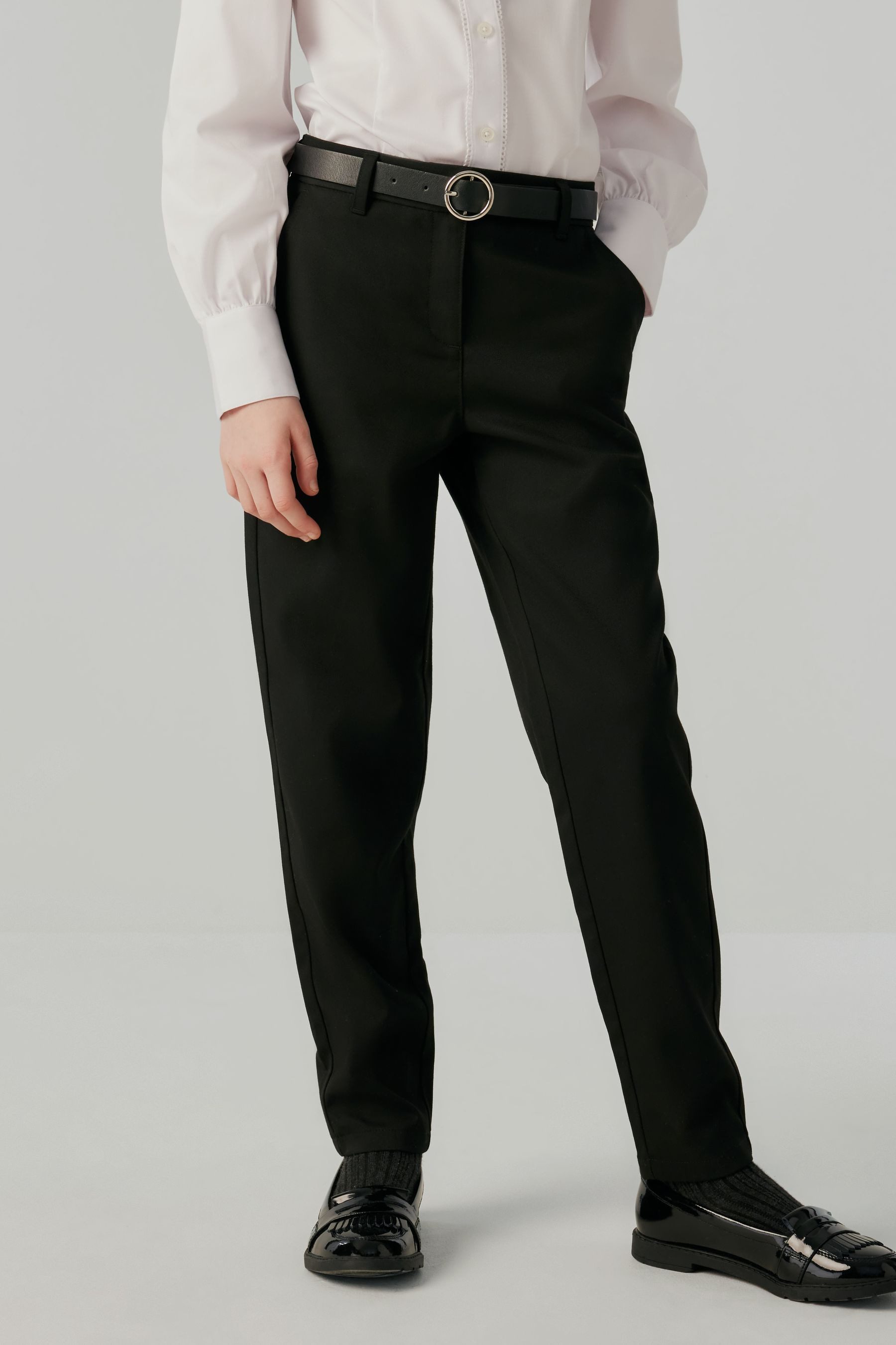 Clarks Stretch-Hose Clarks Slim Fit Hose mit Gürtel für ältere Mädchen (1-tlg)