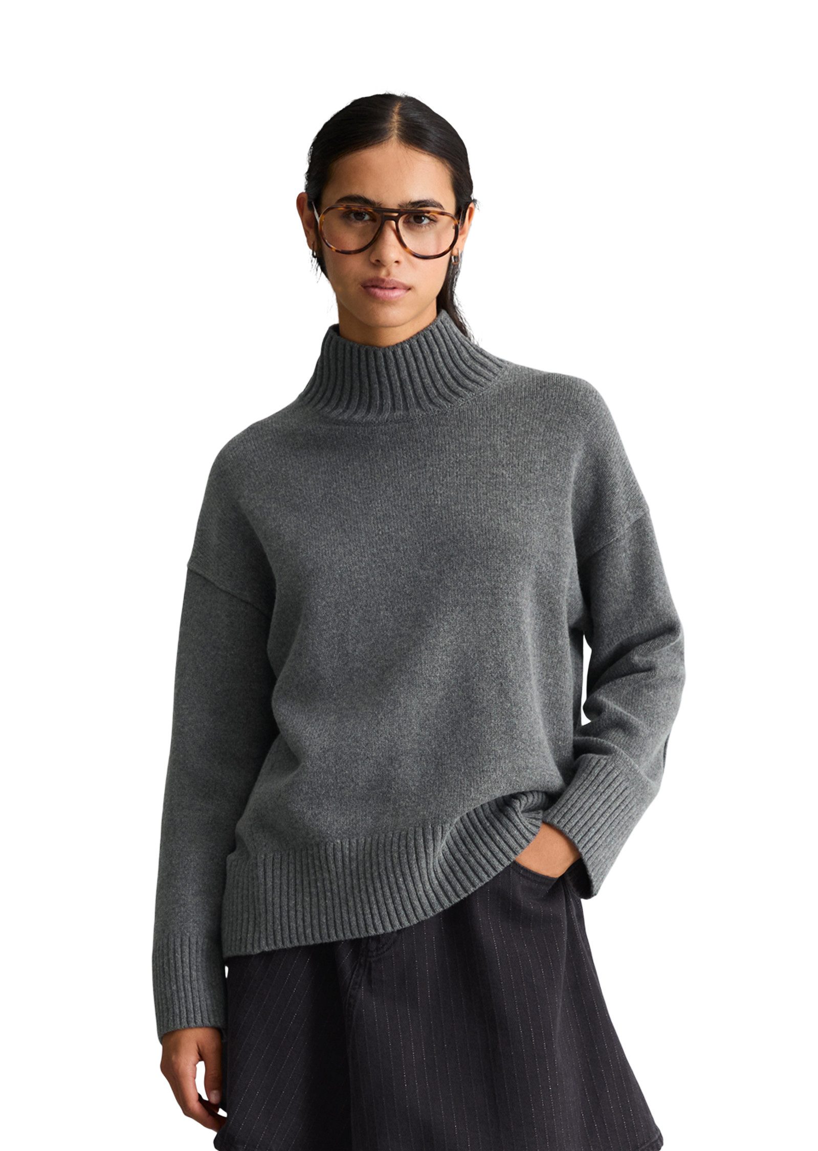 Marc O'Polo DENIM Stehkragenpullover oversize aus weichem Wolle-Mix