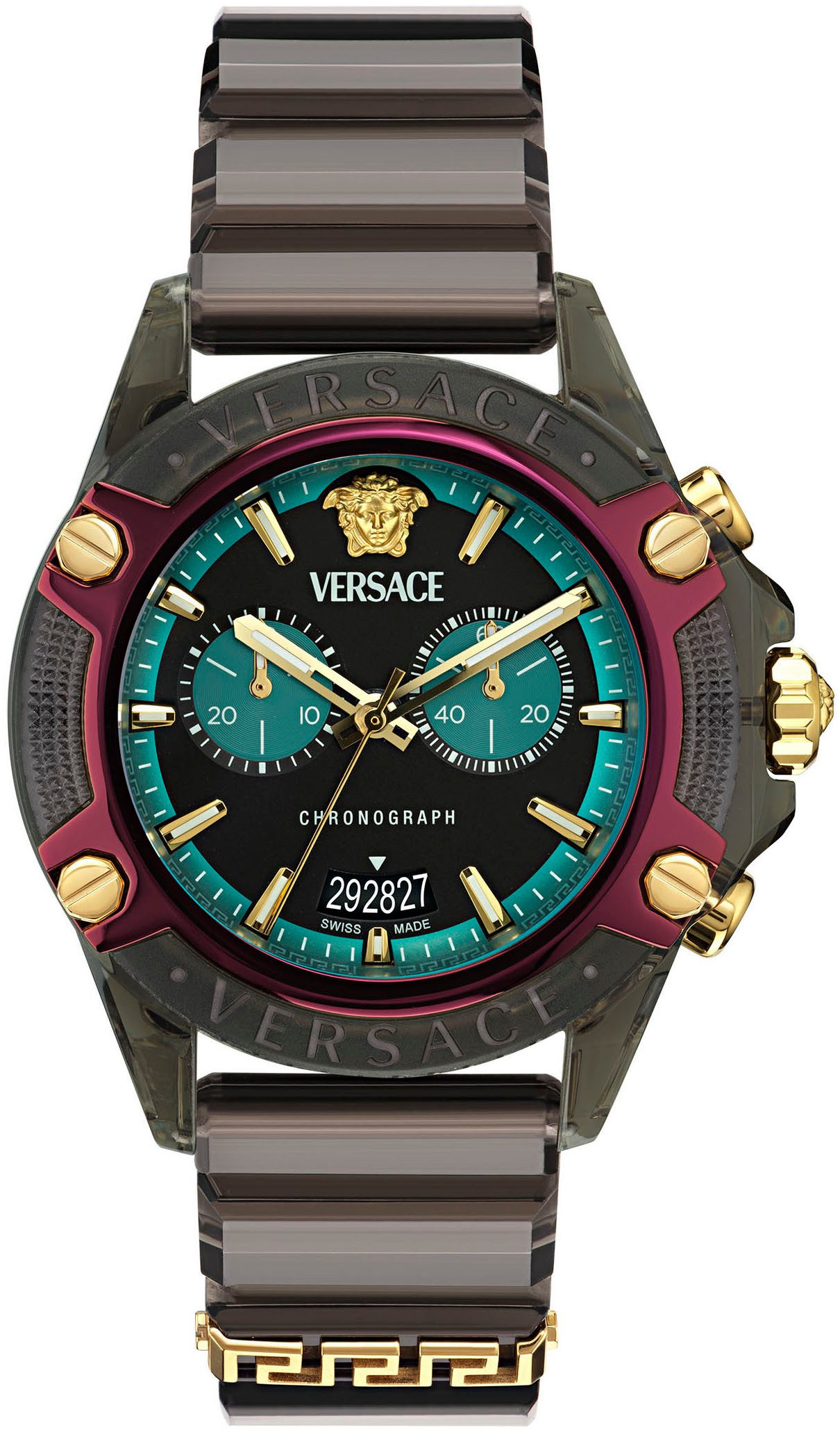 Versace Chronograph ICON ACTIVE VE8P00224, Quarzuhr, Armbanduhr, Damenuhr, Herrenuhr, Swiss Made, Polyurethanband