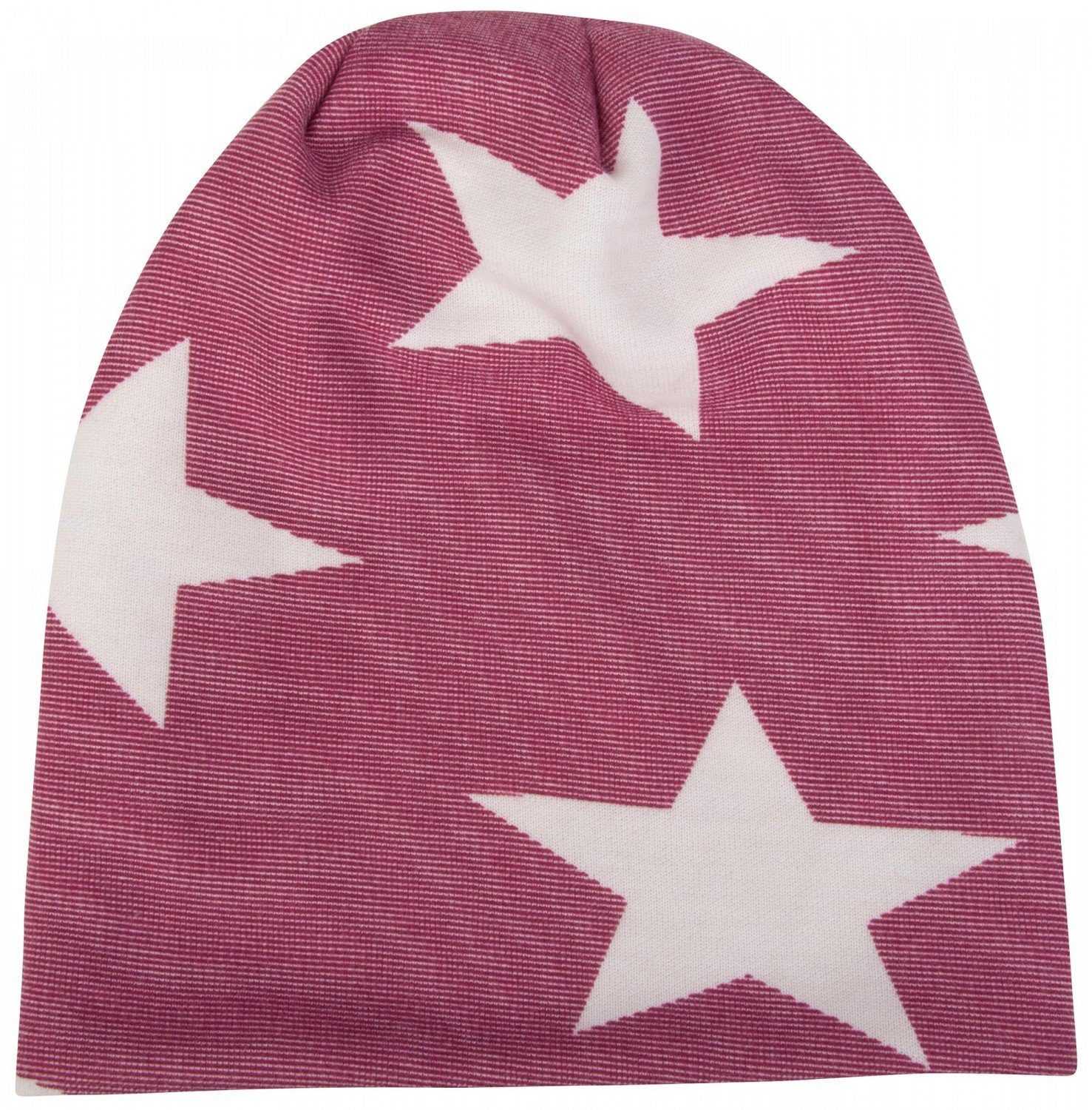 Beanie Feinstrick mit Sterne, styleBREAKER Beanie Streifen Violett Muster (1-St)
