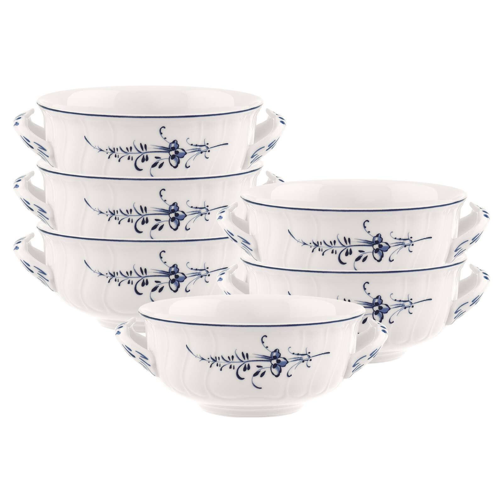 Villeroy & Boch Suppenteller Vieux Luxembourg Suppentassen 260 ml 6er Set, (6 St)