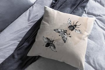 Sinus Art Dekokissen Dekokissen Kissen Eauzone Aquarell Motiv Käfer Insekten Pastelltöne Kuschelig Kunstvoll Weich