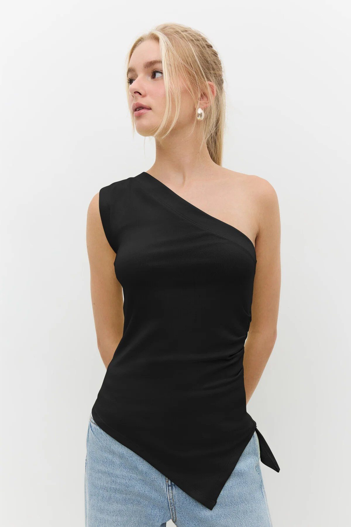 No Matter What Blusentop Ärmellose Bluse mit einer Schulter