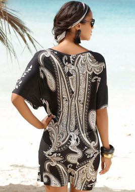 LASCANA Jerseykleid mit Zierdetail am Ausschnitt, sommerliches Tunikakleid, Strandkleid