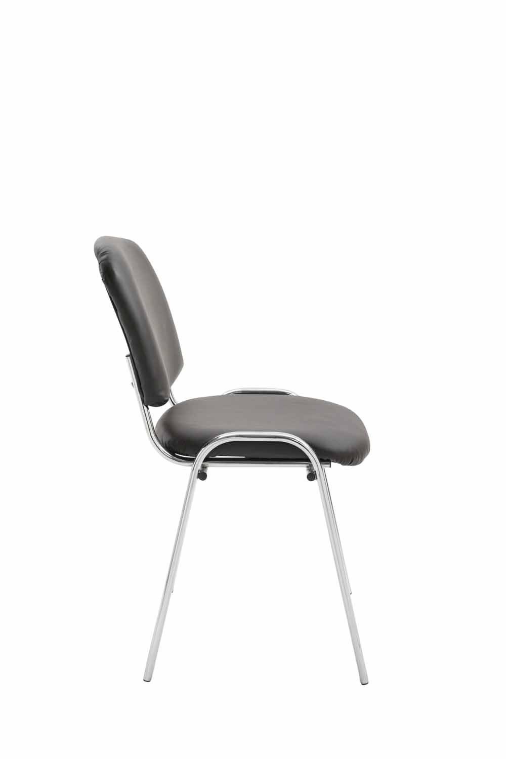 TPFLiving Gestell: hochwertiger mit Messestuhl), - Konferenzstuhl braun Warteraumstuhl Kunstleder Metall Besucherstuhl (Besprechungsstuhl - chrom Sitzfläche: - - Polsterung Keen