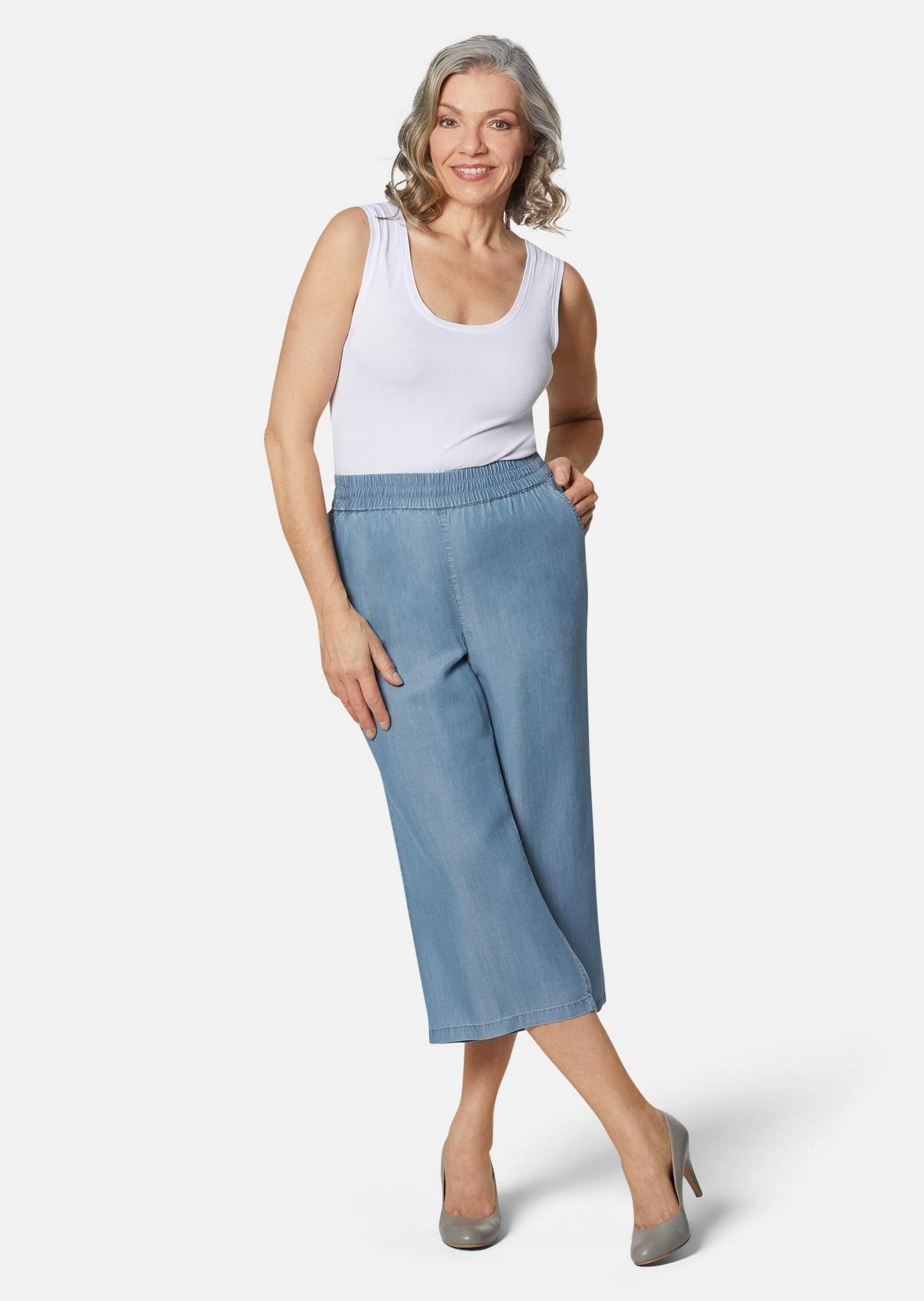 Stoffhose Schlupfhose mit weitem Bein