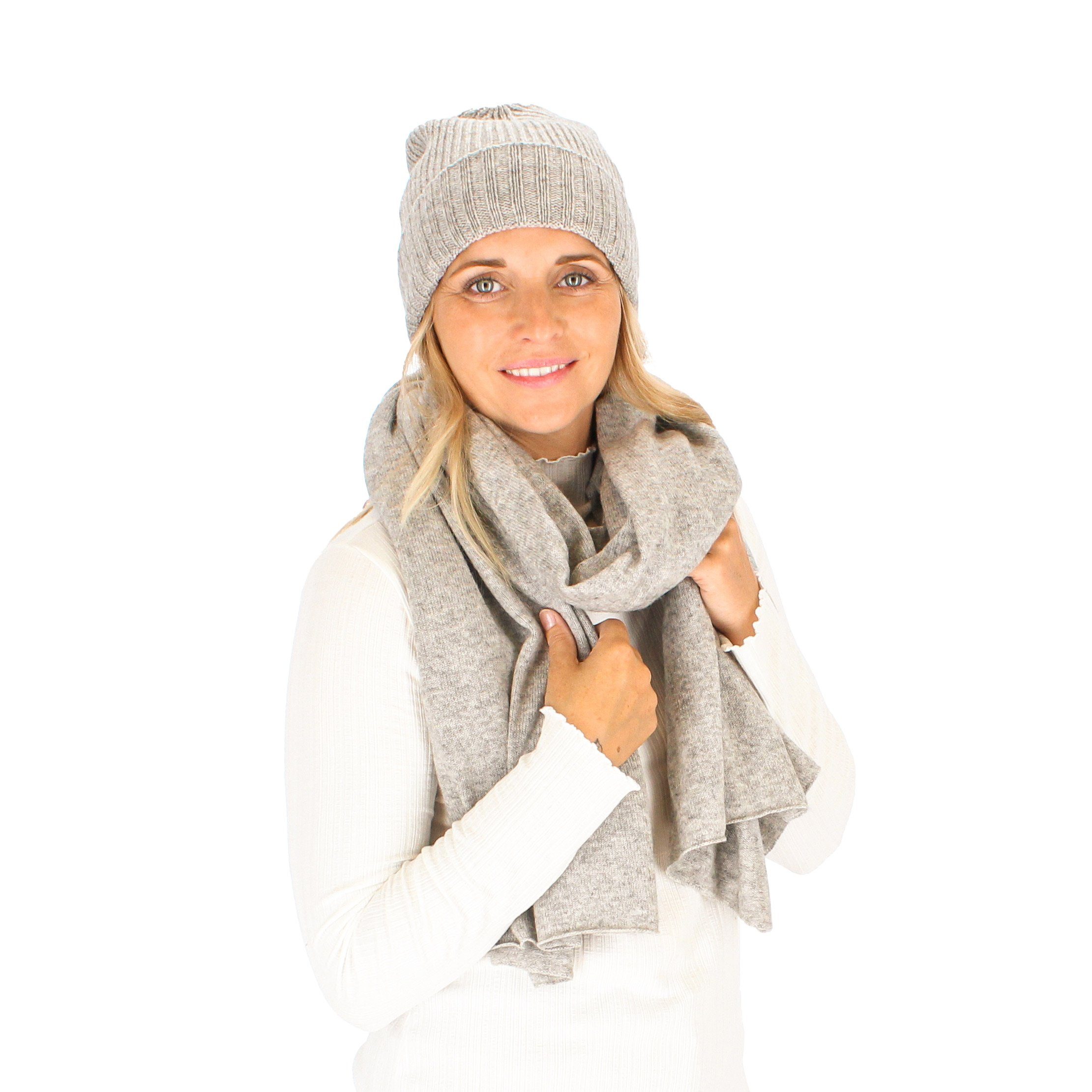 halsüberkopf Accessoires Strickmütze Rippstrickmütze Wolle/Kaschmir (1-St) Mütze aus Kaschmir und Wolle